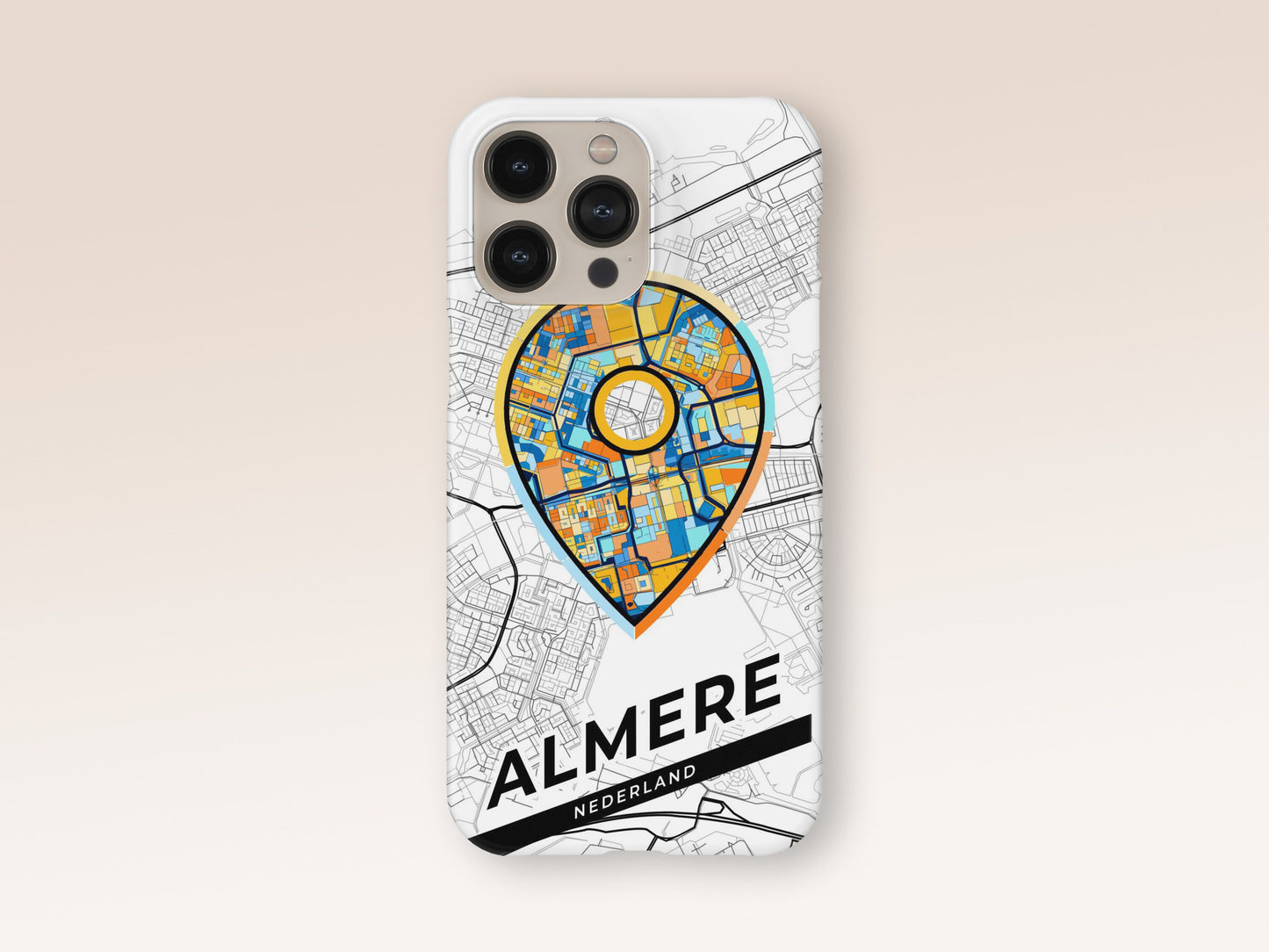 Almere Netherlands slim phone case with colorful icon. Birthday, wedding or housewarming gift. Couple match cases. 1