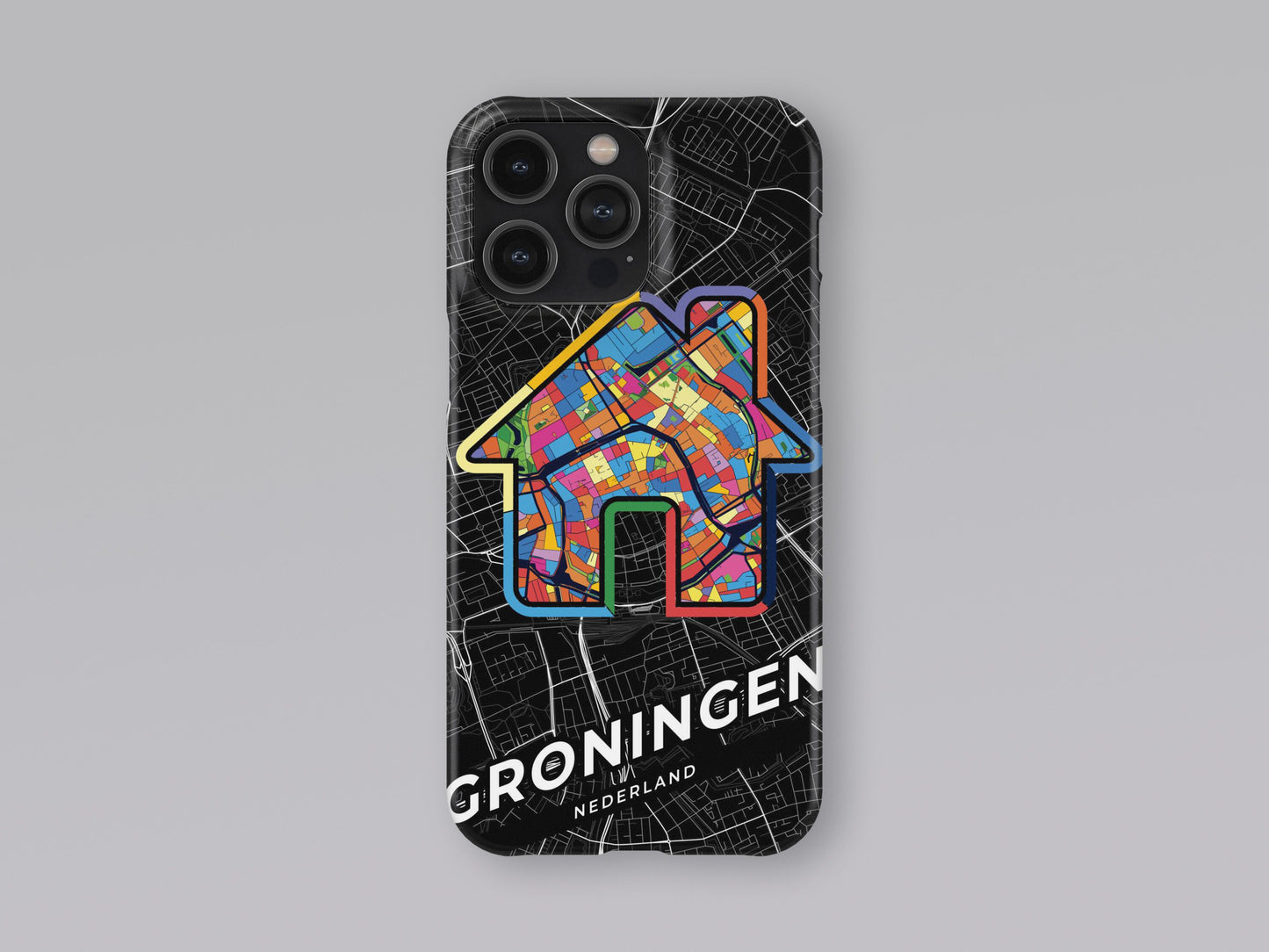 Groningen Netherlands slim phone case with colorful icon. Birthday, wedding or housewarming gift. Couple match cases. 3