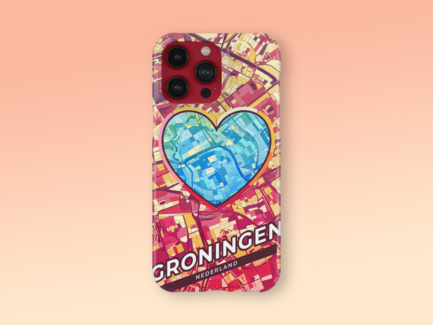Groningen Netherlands slim phone case with colorful icon. Birthday, wedding or housewarming gift. Couple match cases. 2