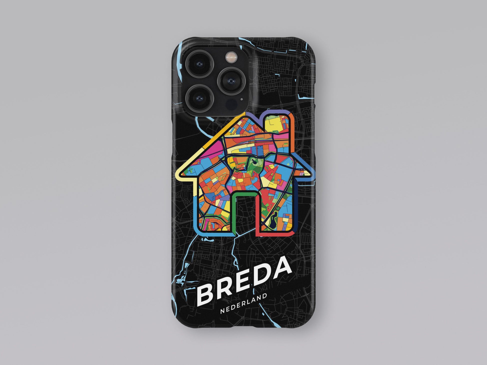 Breda Netherlands slim phone case with colorful icon. Birthday, wedding or housewarming gift. Couple match cases. 3