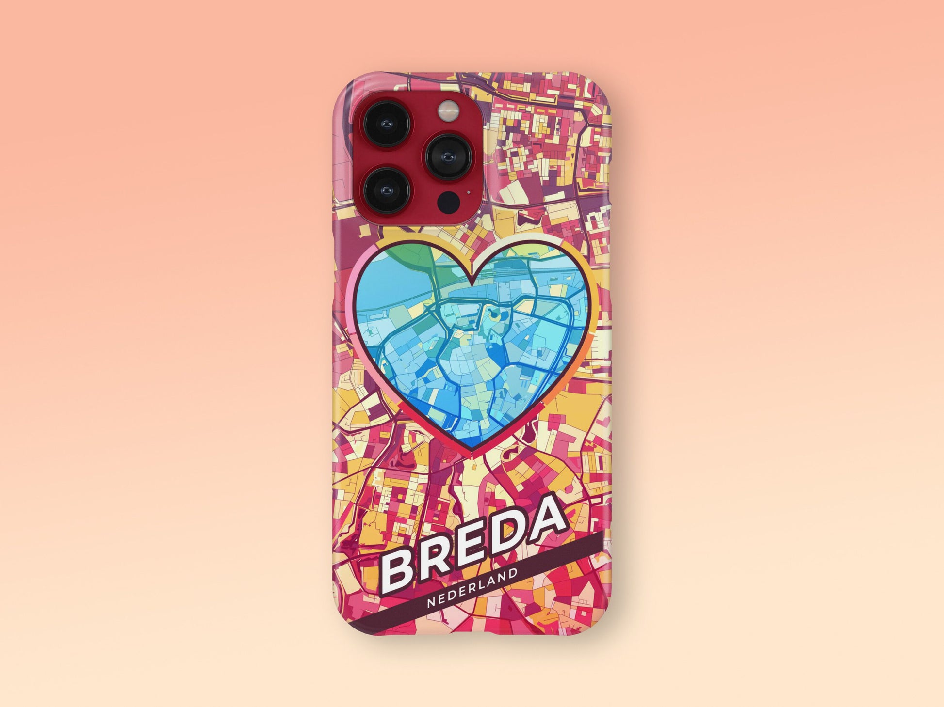 Breda Netherlands slim phone case with colorful icon. Birthday, wedding or housewarming gift. Couple match cases. 2