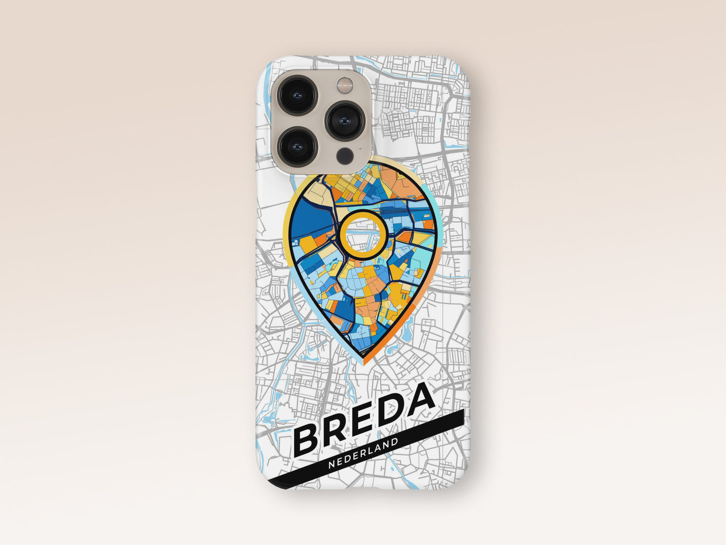 Breda Netherlands slim phone case with colorful icon. Birthday, wedding or housewarming gift. Couple match cases. 1