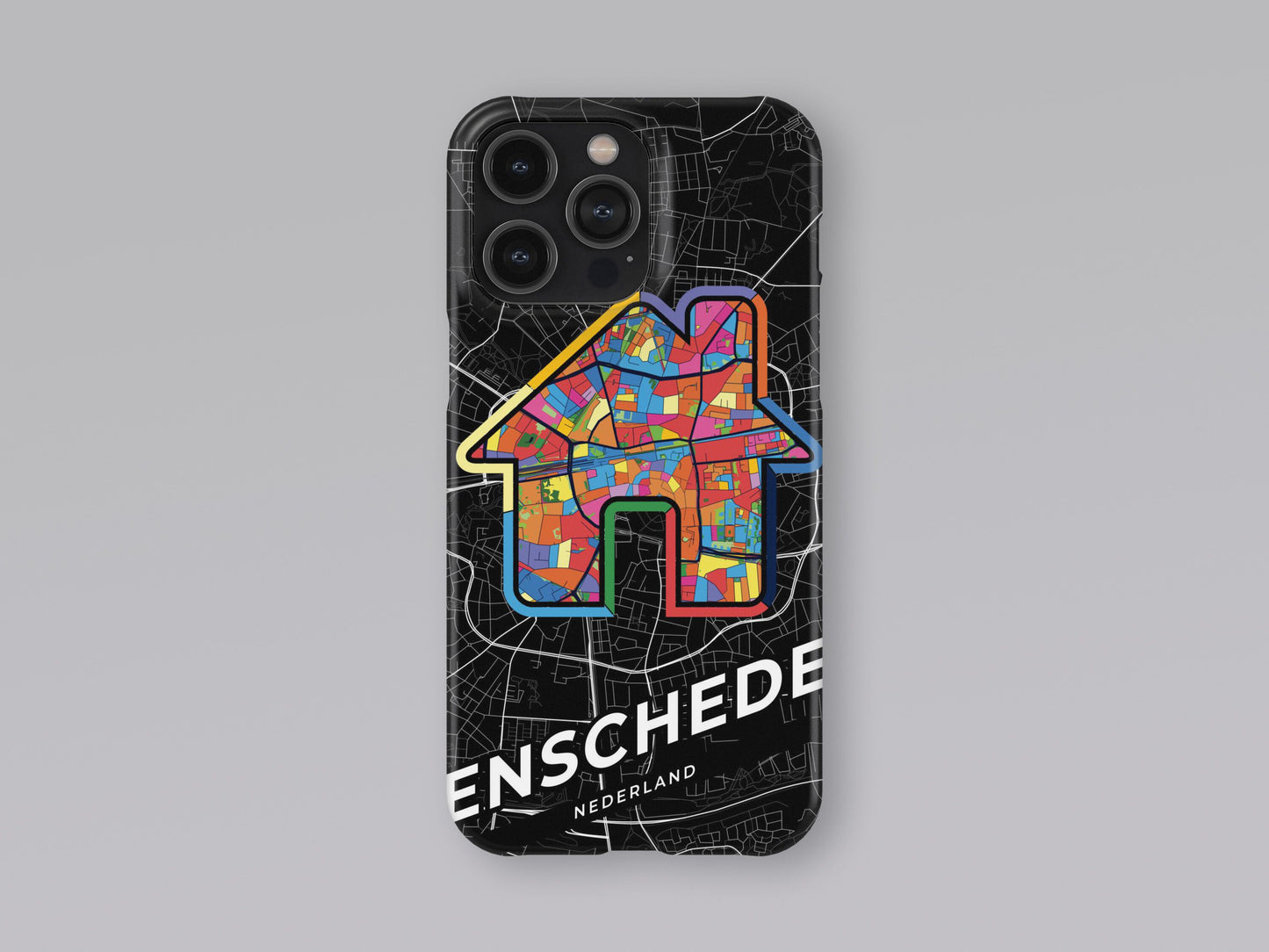 Enschede Netherlands slim phone case with colorful icon. Birthday, wedding or housewarming gift. Couple match cases. 3