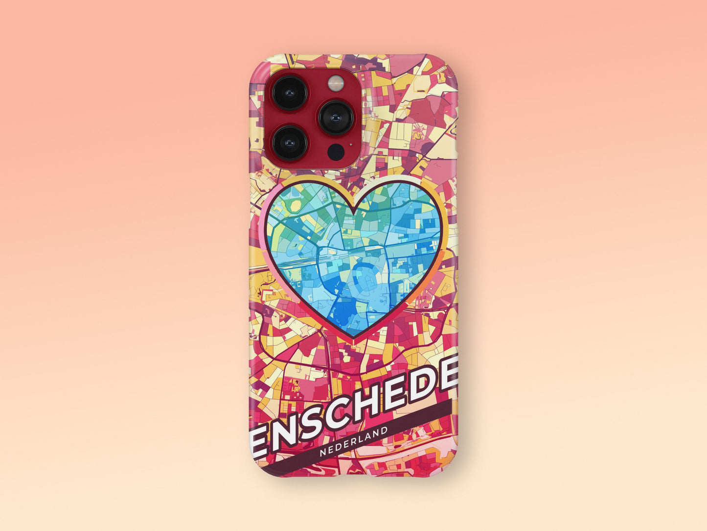Enschede Netherlands slim phone case with colorful icon. Birthday, wedding or housewarming gift. Couple match cases. 2
