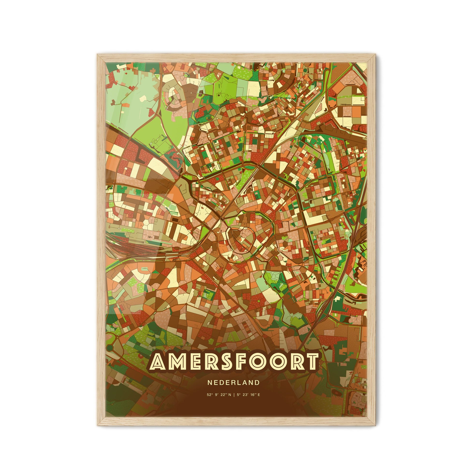 Colorful AMERSFOORT NETHERLANDS Fine Art Map Farmhouse