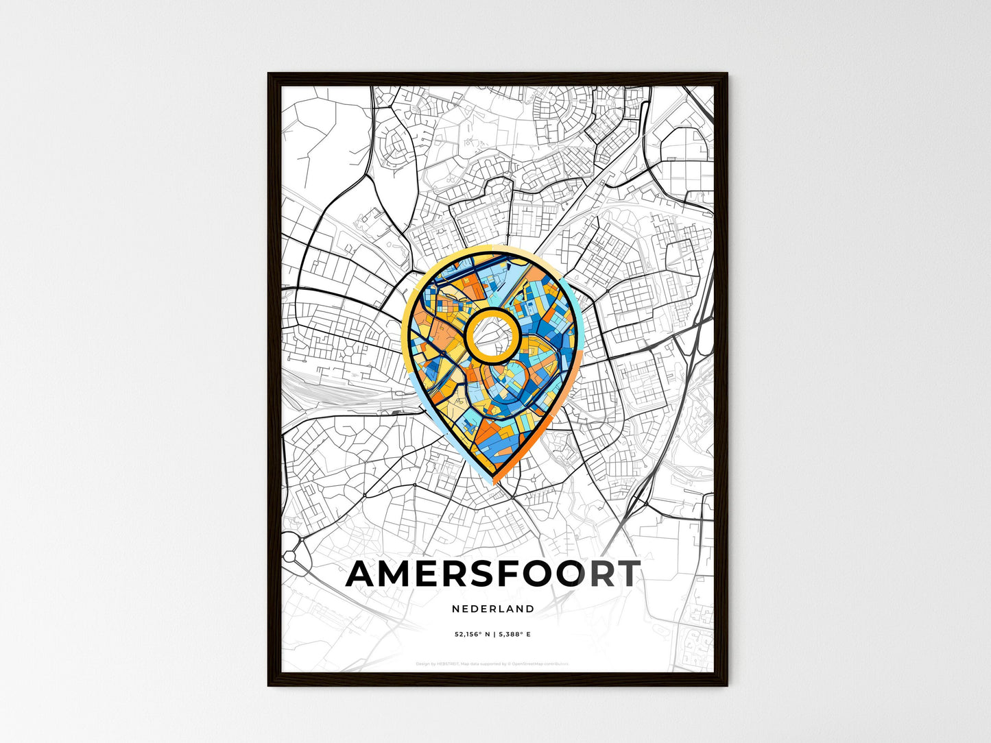 Amersfoort Netherlands wedding art map with pointer icon
