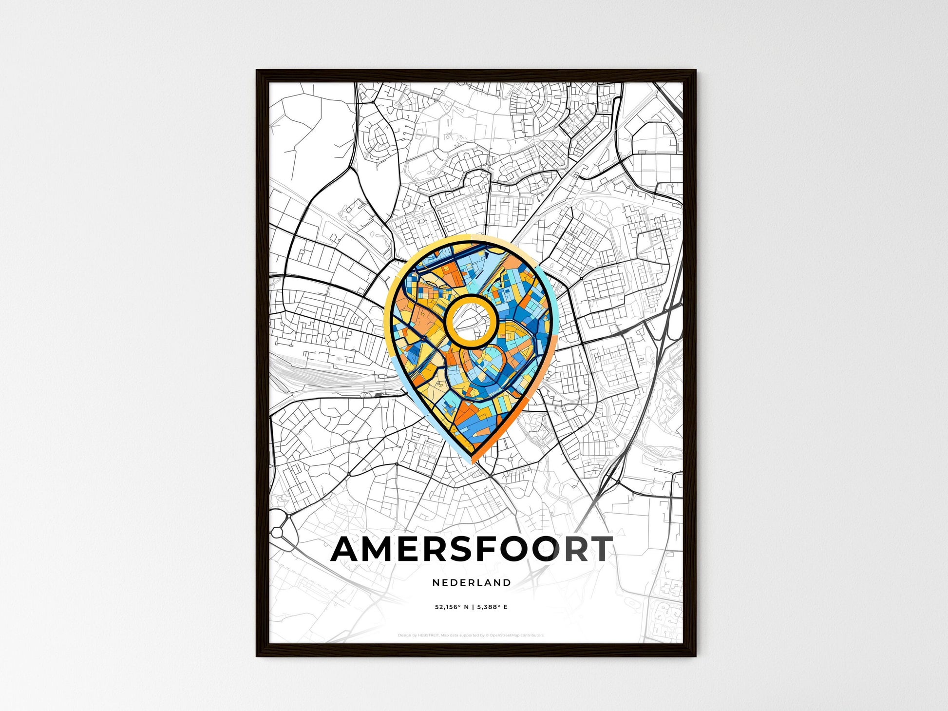 Amersfoort Netherlands wedding art map with pointer icon