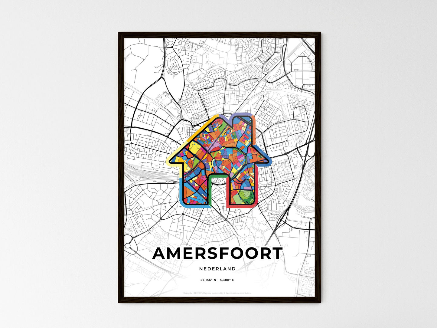 Amersfoort Netherlands wedding art map with home icon