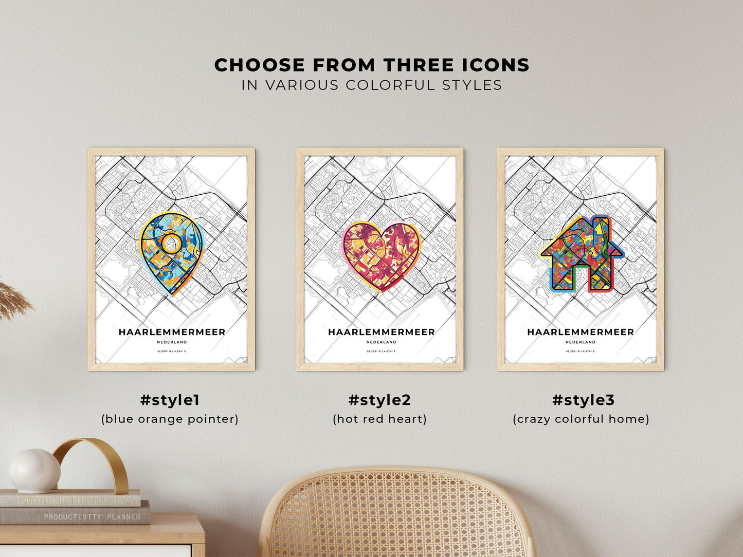 Haarlemmermeer Netherlands maps with colorful icons