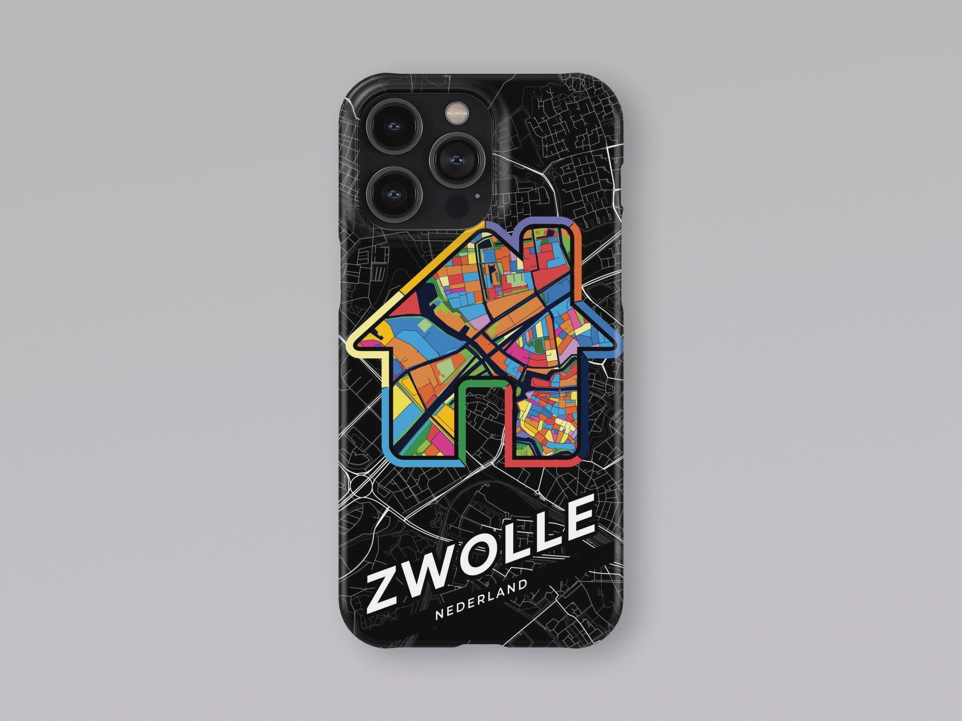 Zwolle Netherlands slim phone case with colorful icon 3