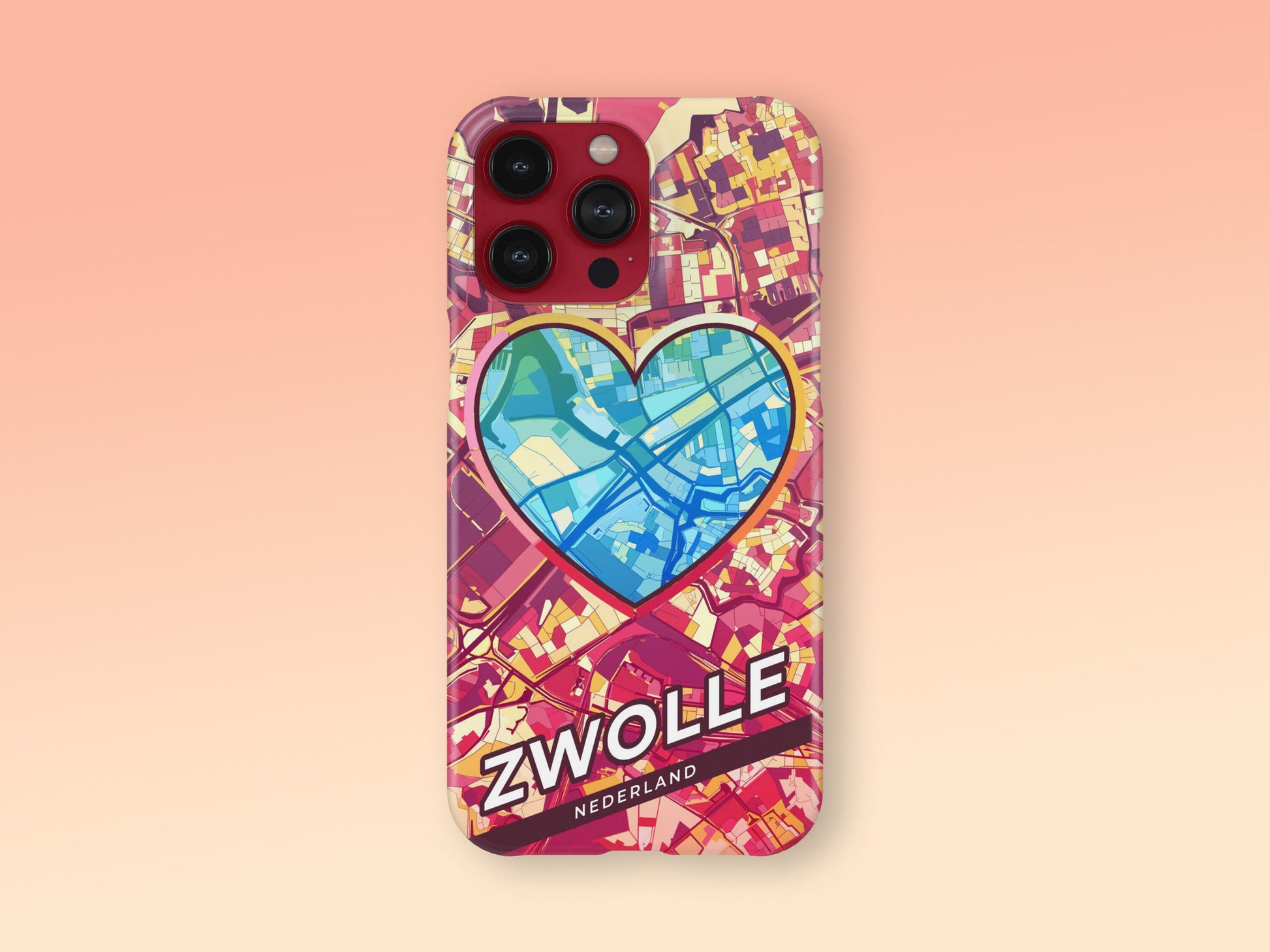 Zwolle Netherlands slim phone case with colorful icon 2