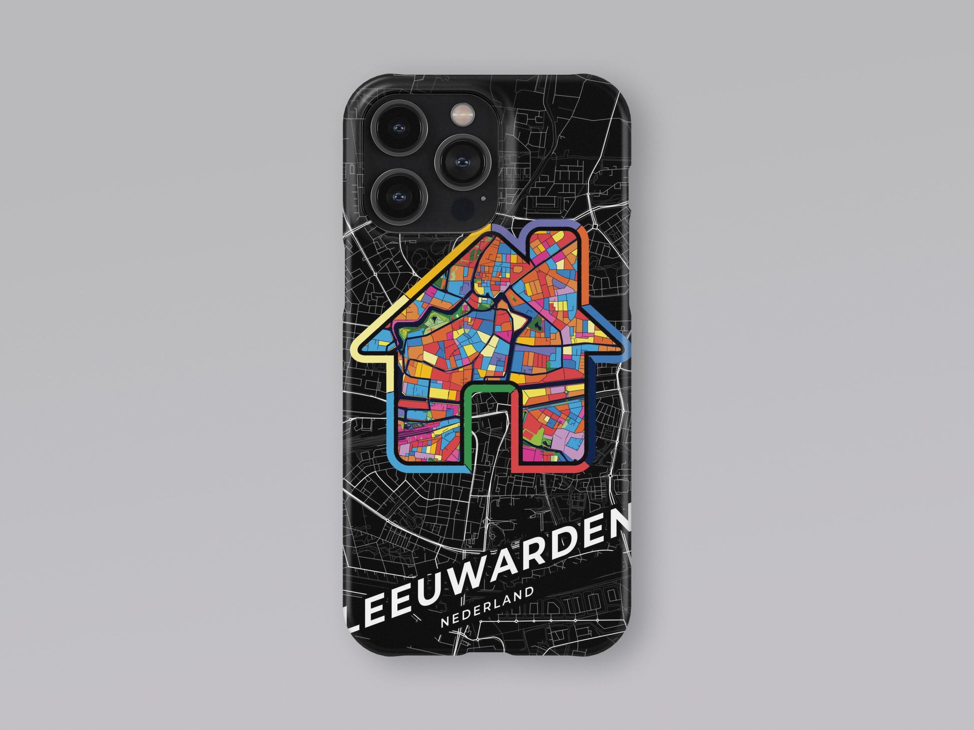 Leeuwarden Netherlands slim phone case with colorful icon. Birthday, wedding or housewarming gift. Couple match cases. 3