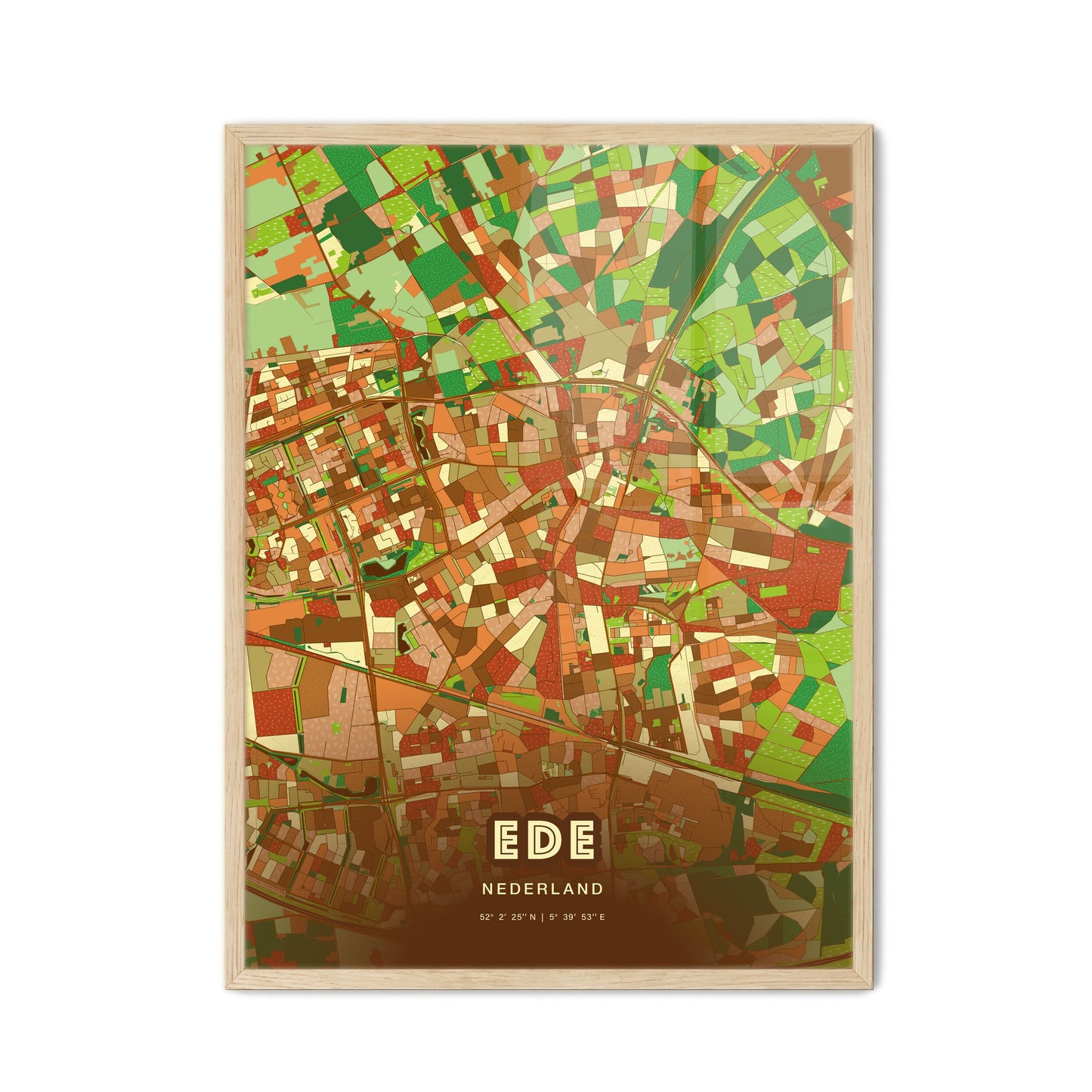 Colorful EDE NETHERLANDS Fine Art Map Farmhouse