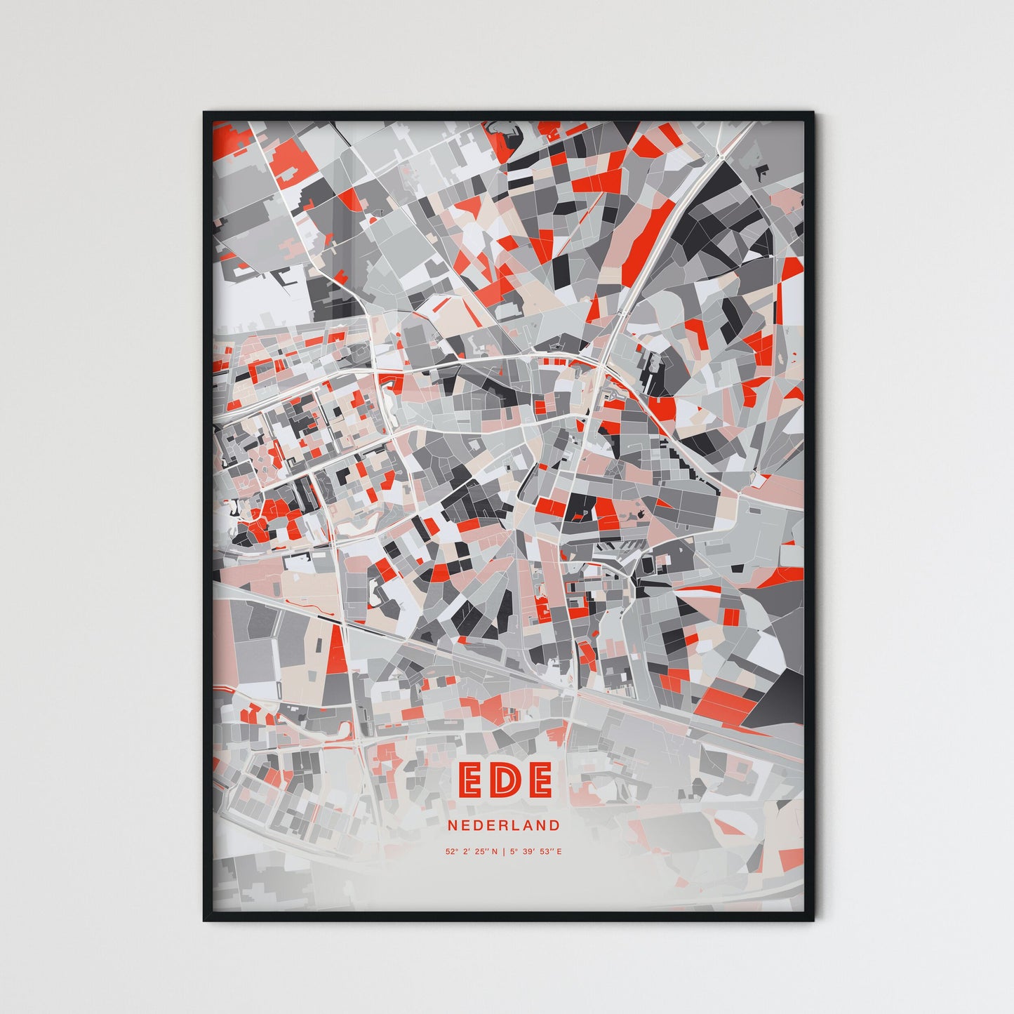 Colorful EDE NETHERLANDS Fine Art Map Modern