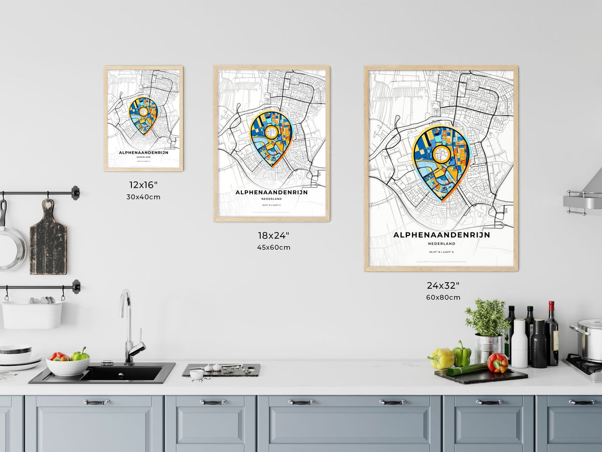 Alphen Aan Den Rijn Netherlands art map size chart