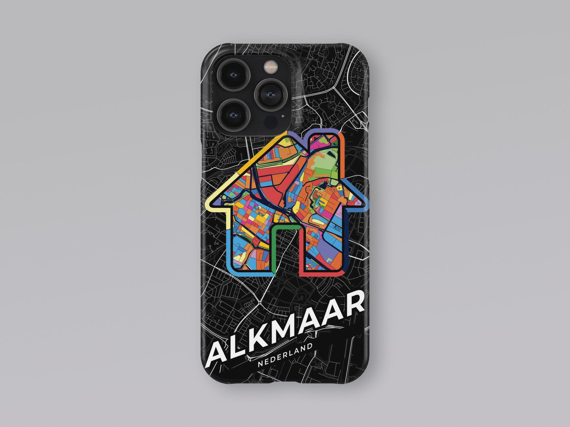 Alkmaar Netherlands slim phone case with colorful icon. Birthday, wedding or housewarming gift. Couple match cases. 3