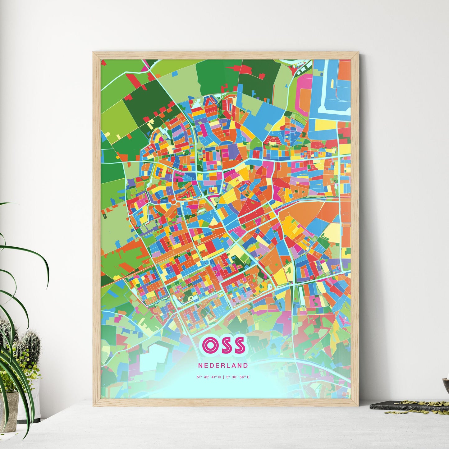 Colorful OSS NETHERLANDS Fine Art Map Crazy Colors