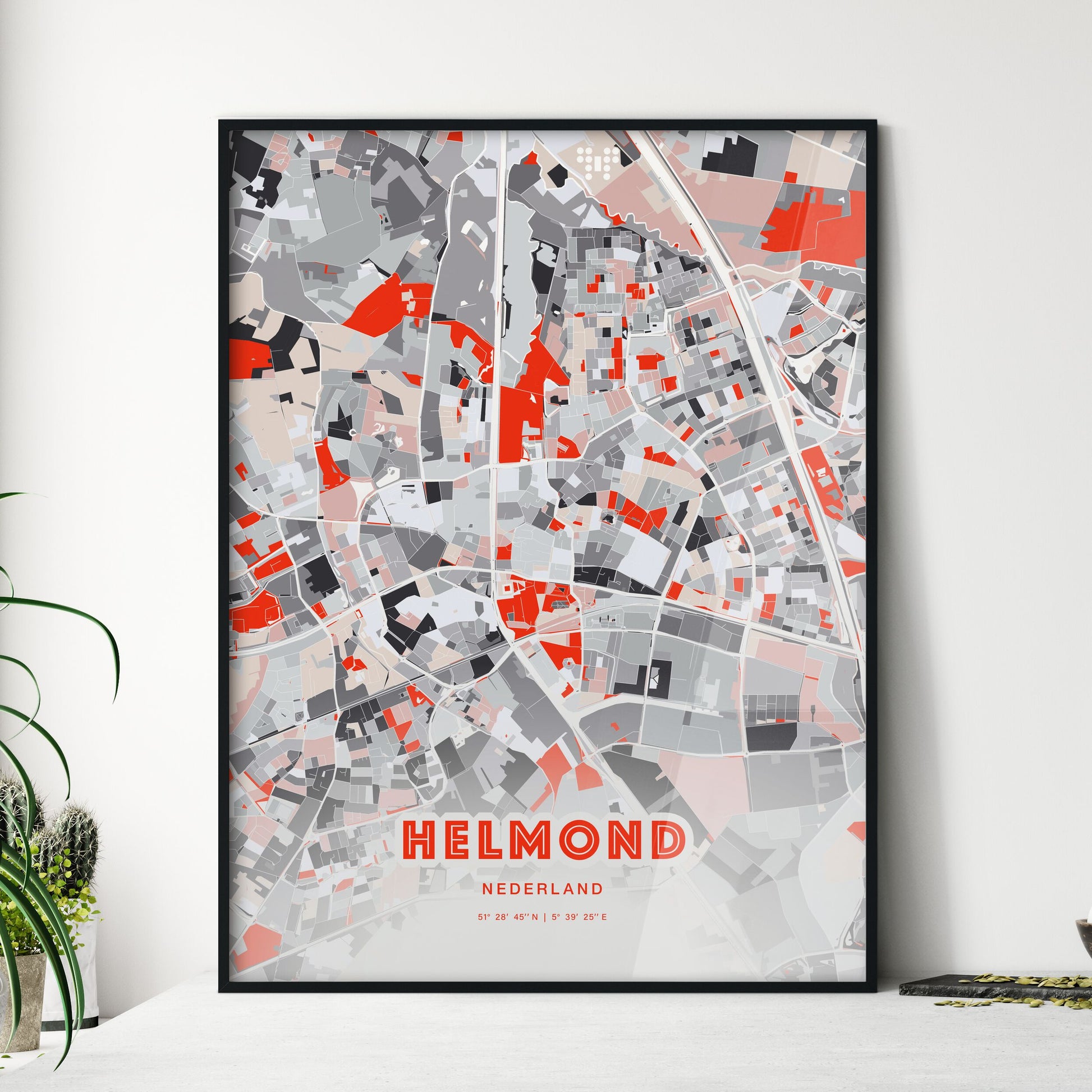 Colorful HELMOND NETHERLANDS Fine Art Map Modern