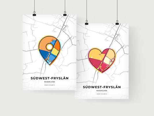 Súdwest-Fryslân Netherlands art print for couples