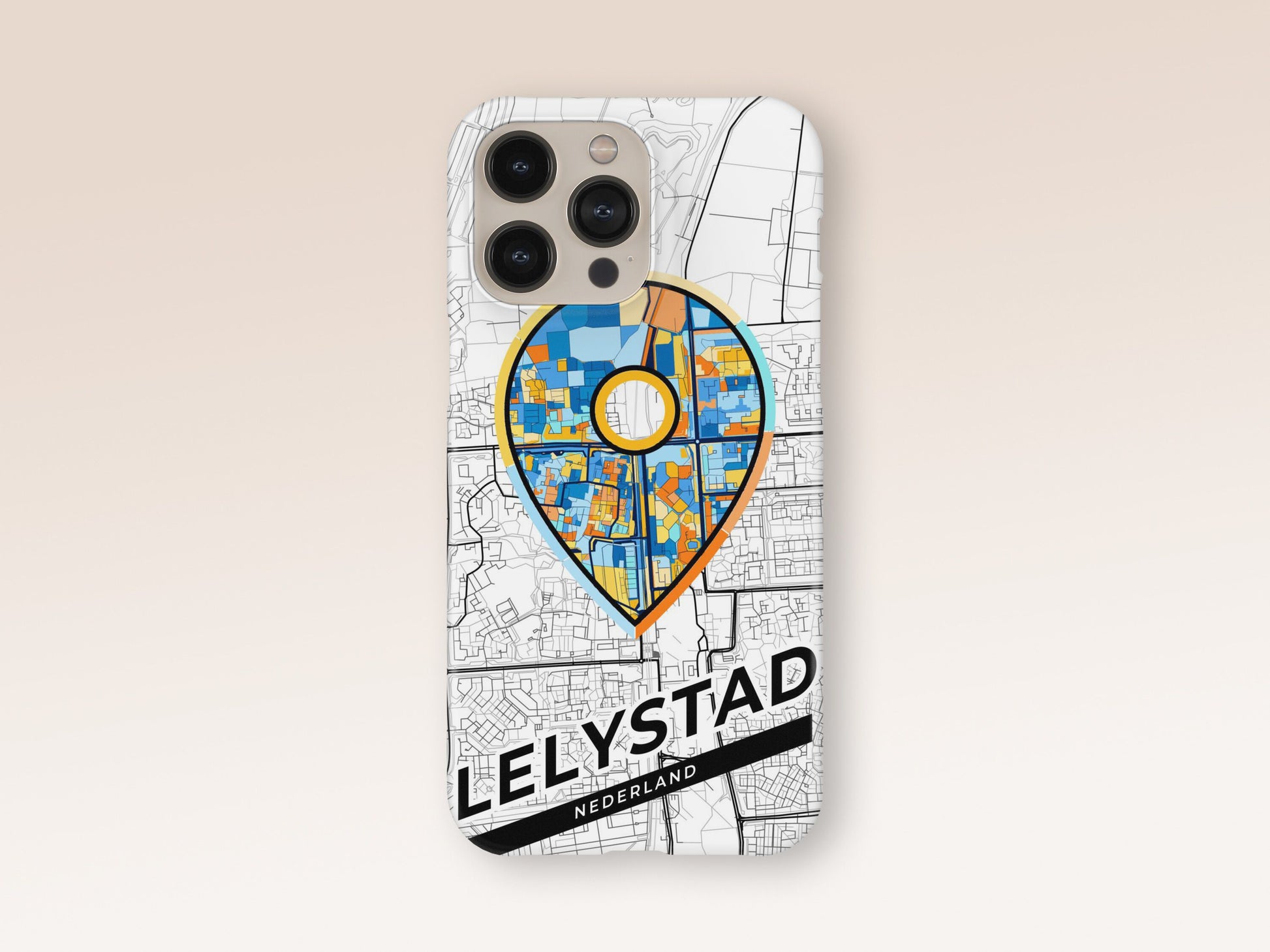 Lelystad Netherlands slim phone case with colorful icon. Birthday, wedding or housewarming gift. Couple match cases. 1