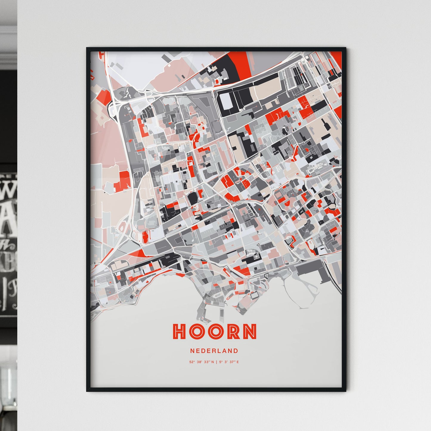 Colorful HOORN NETHERLANDS Fine Art Map Modern