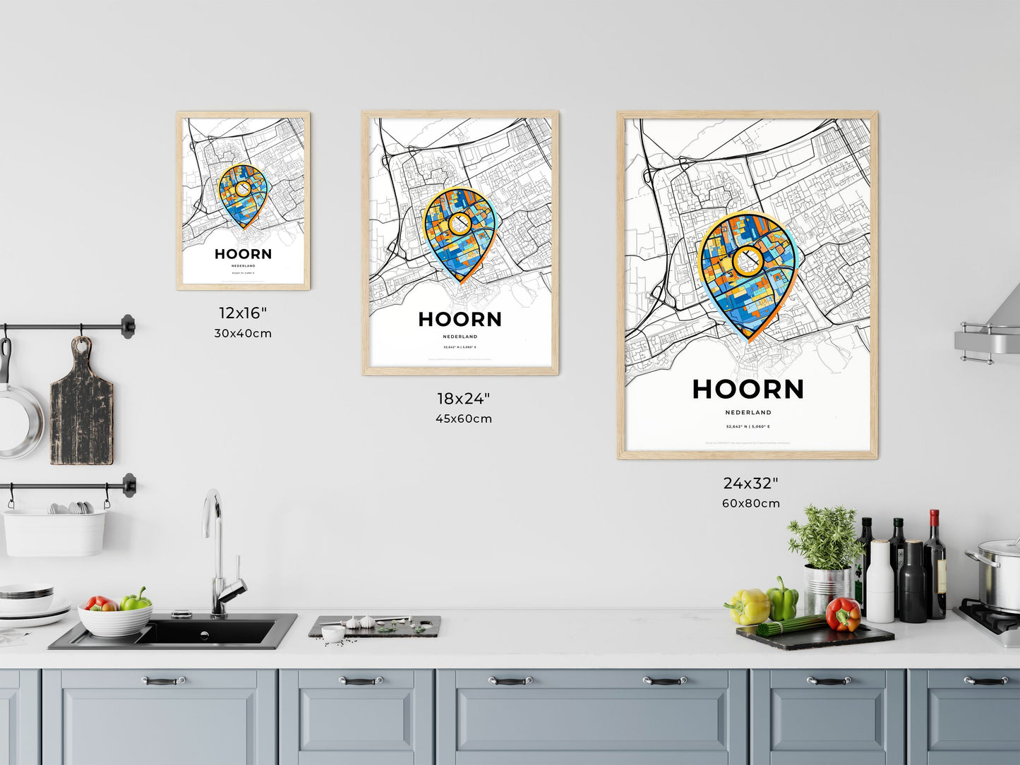 Hoorn Netherlands art map size chart