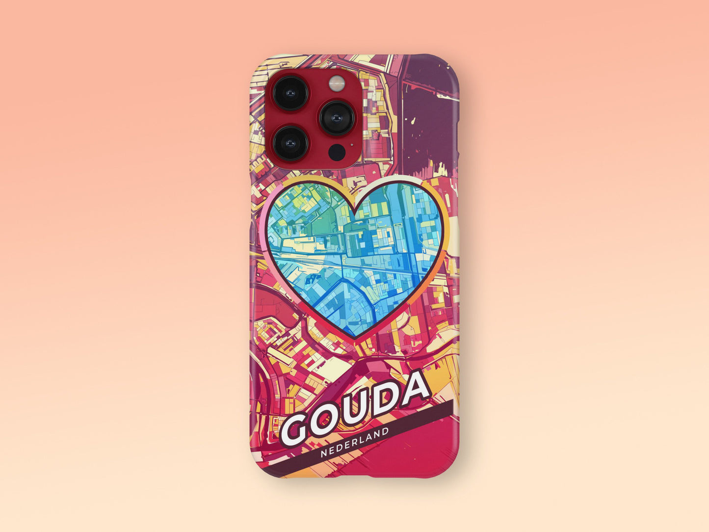 Gouda Netherlands slim phone case with colorful icon. Birthday, wedding or housewarming gift. Couple match cases. 2