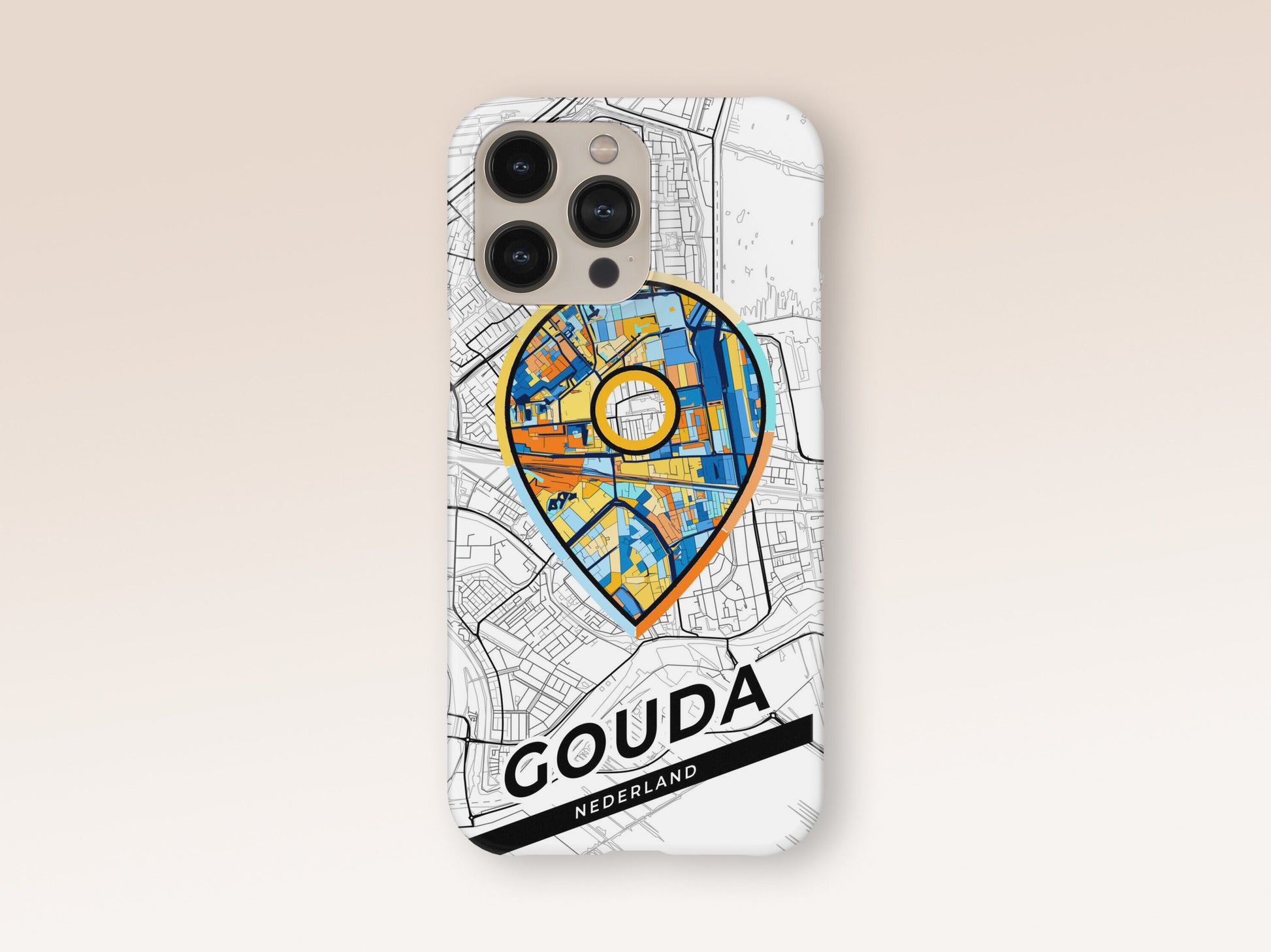 Gouda Netherlands slim phone case with colorful icon. Birthday, wedding or housewarming gift. Couple match cases. 1