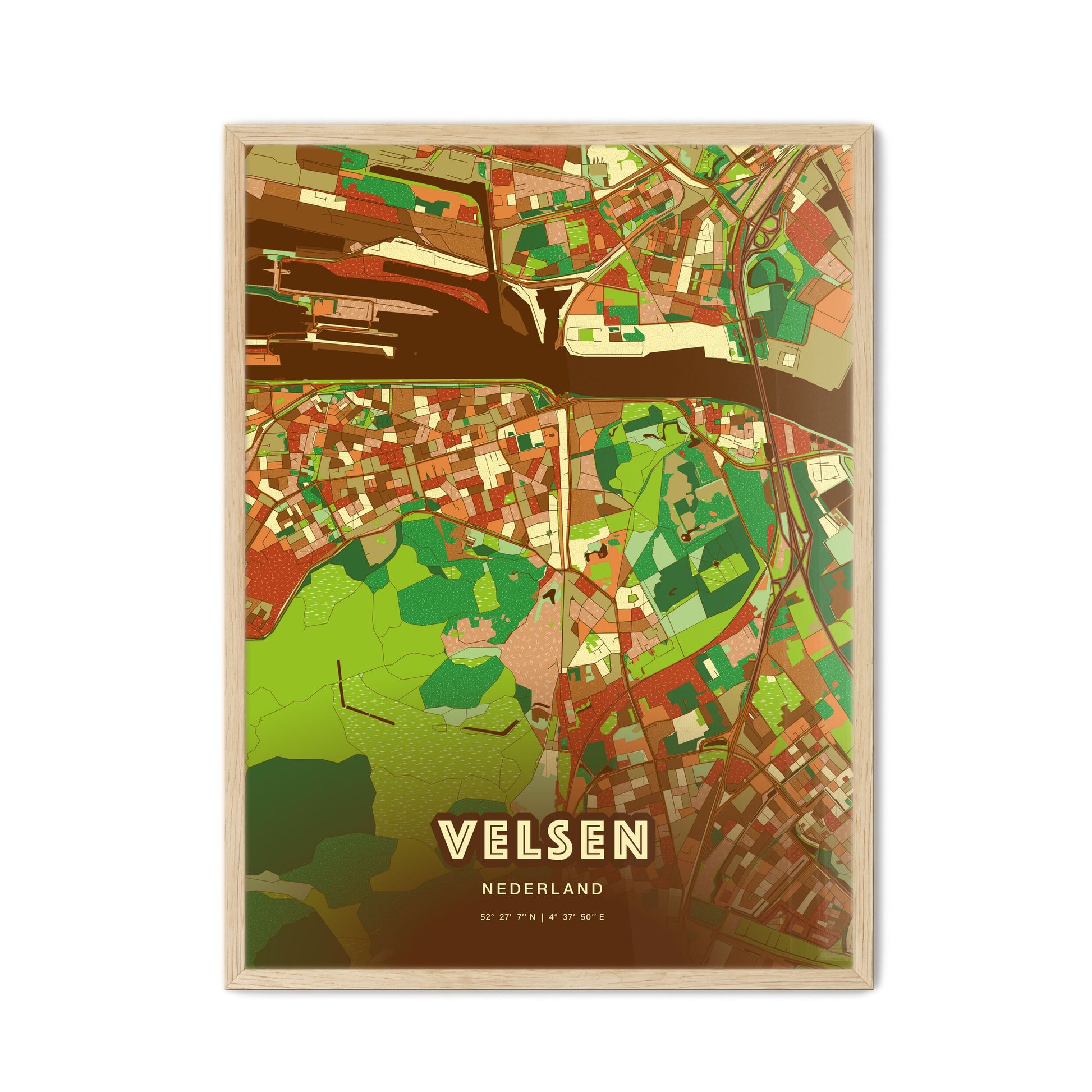 Colorful VELSEN NETHERLANDS Fine Art Map Farmhouse