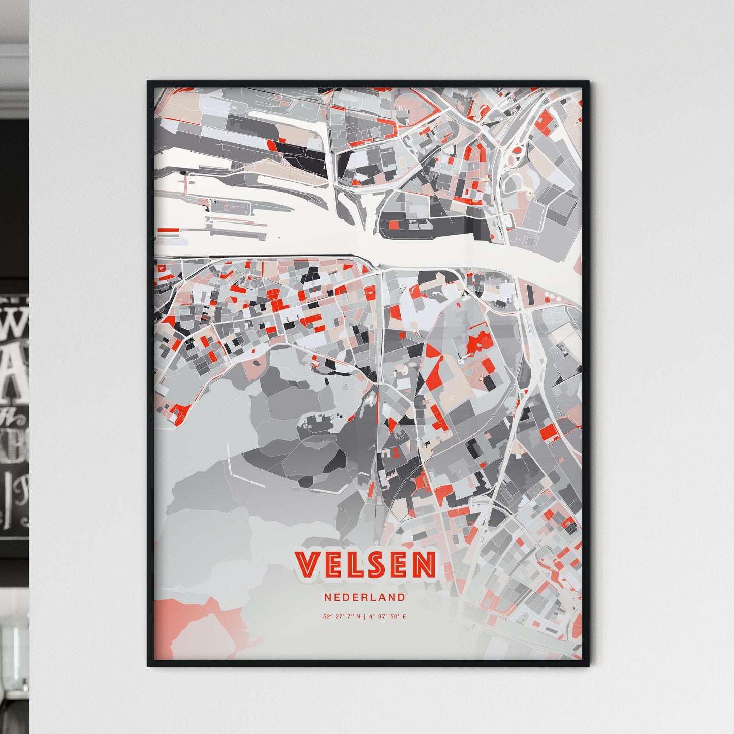 Colorful VELSEN NETHERLANDS Fine Art Map Modern