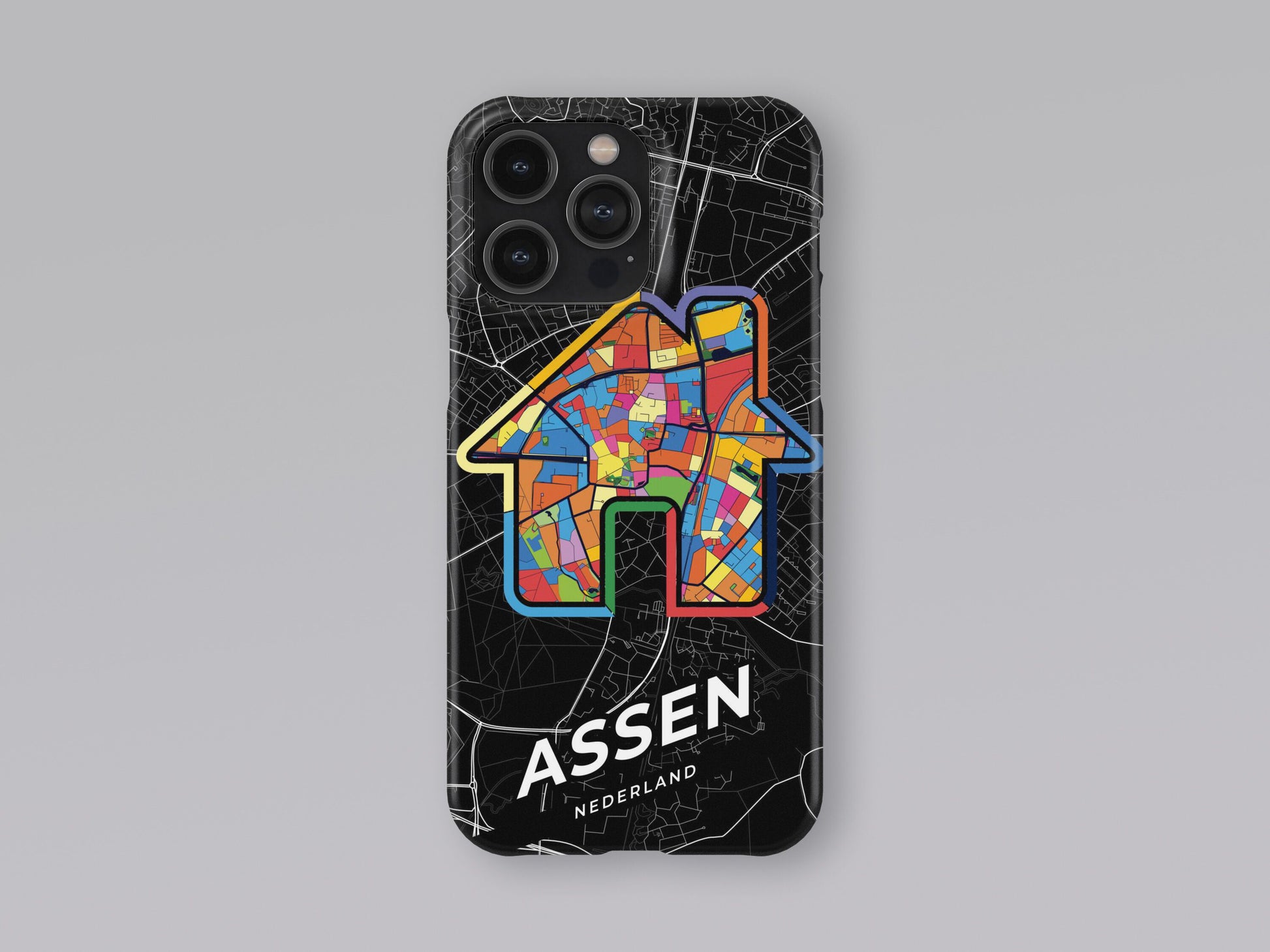 Assen Netherlands slim phone case with colorful icon. Birthday, wedding or housewarming gift. Couple match cases. 3