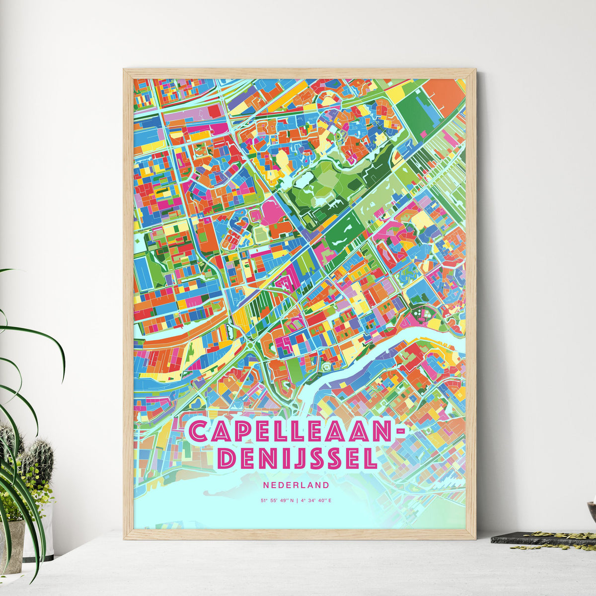 Colorful CAPELLE AAN DEN IJSSEL NETHERLANDS Fine Art Map Crazy Colors