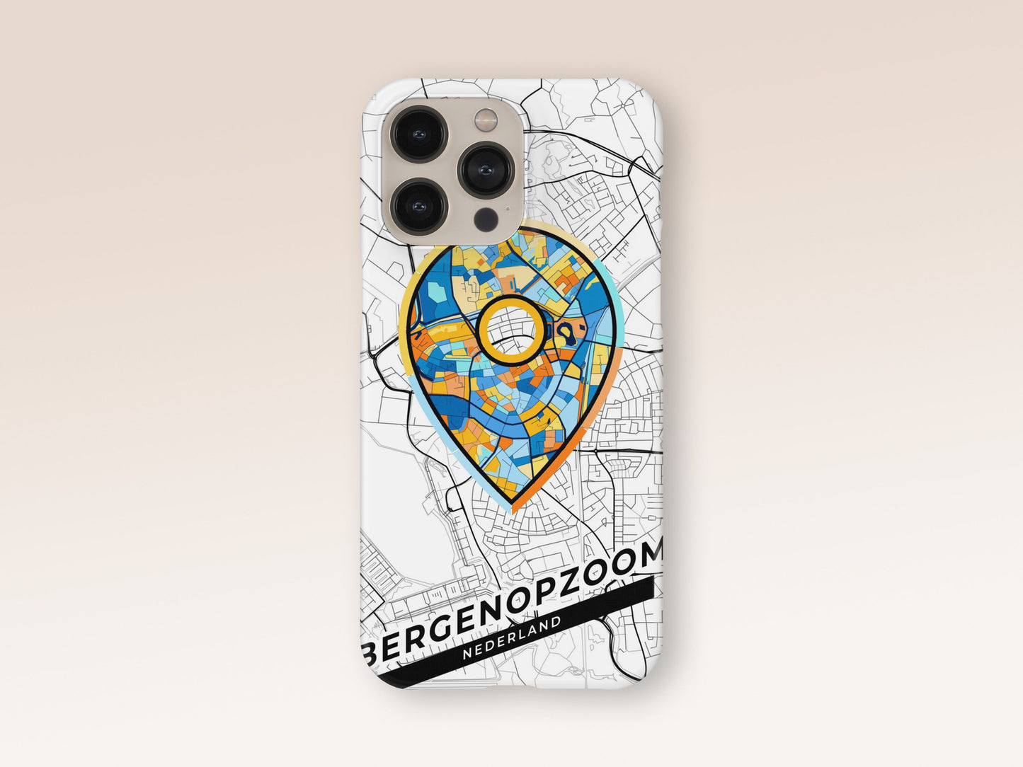 Bergen Op Zoom Netherlands slim phone case with colorful icon. Birthday, wedding or housewarming gift. Couple match cases. 1