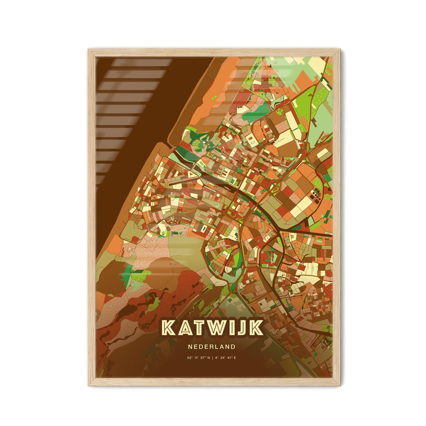 Colorful KATWIJK NETHERLANDS Fine Art Map Farmhouse