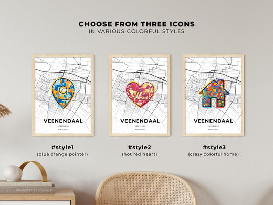 Veenendaal Netherlands maps with colorful icons