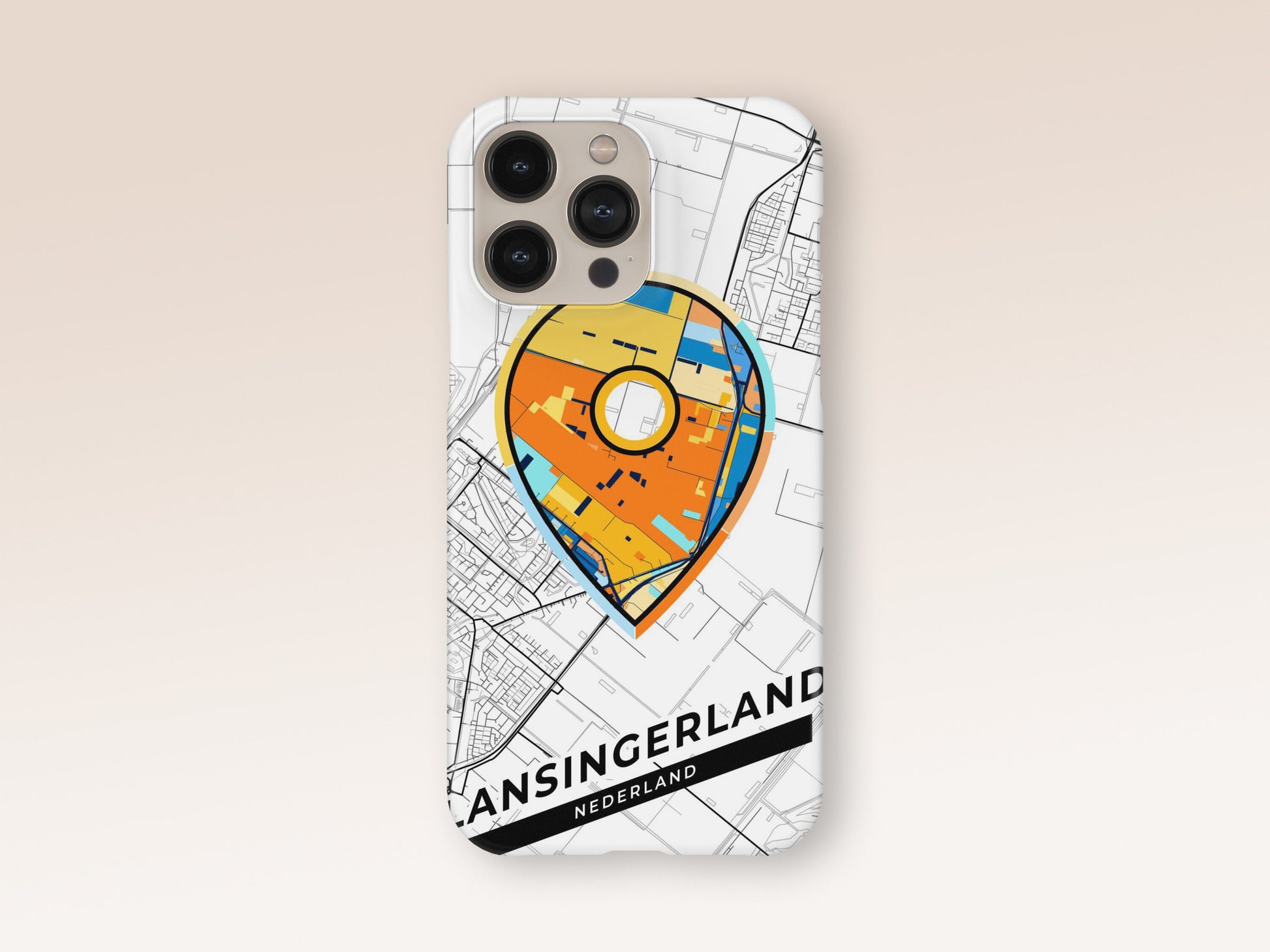 Lansingerland Netherlands slim phone case with colorful icon. Birthday, wedding or housewarming gift. Couple match cases. 1