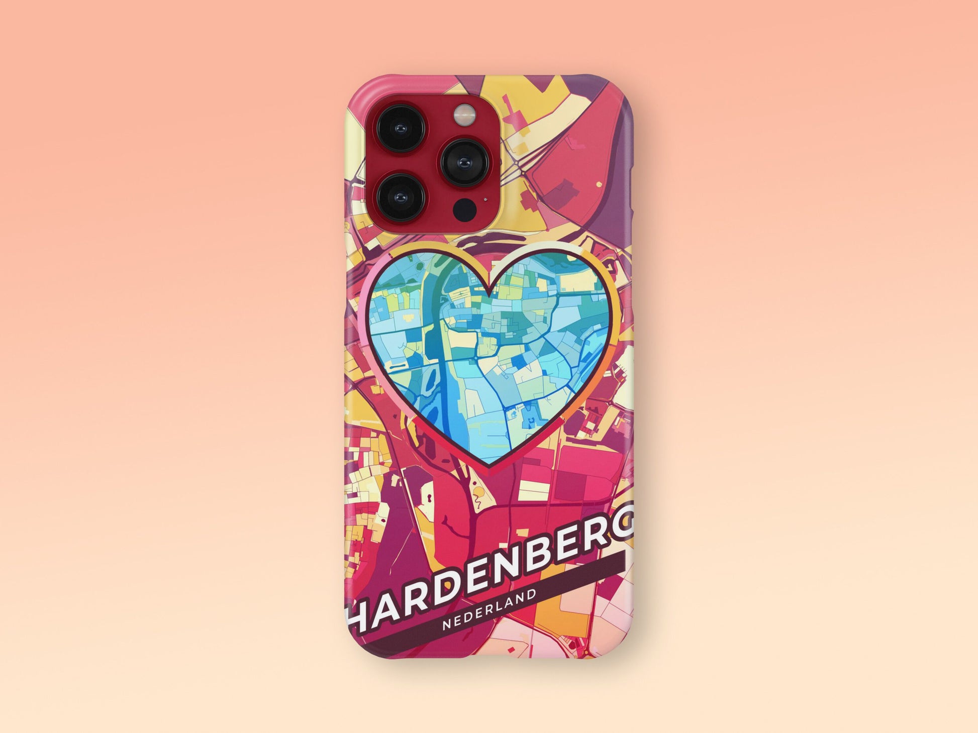 Hardenberg Netherlands slim phone case with colorful icon. Birthday, wedding or housewarming gift. Couple match cases. 2