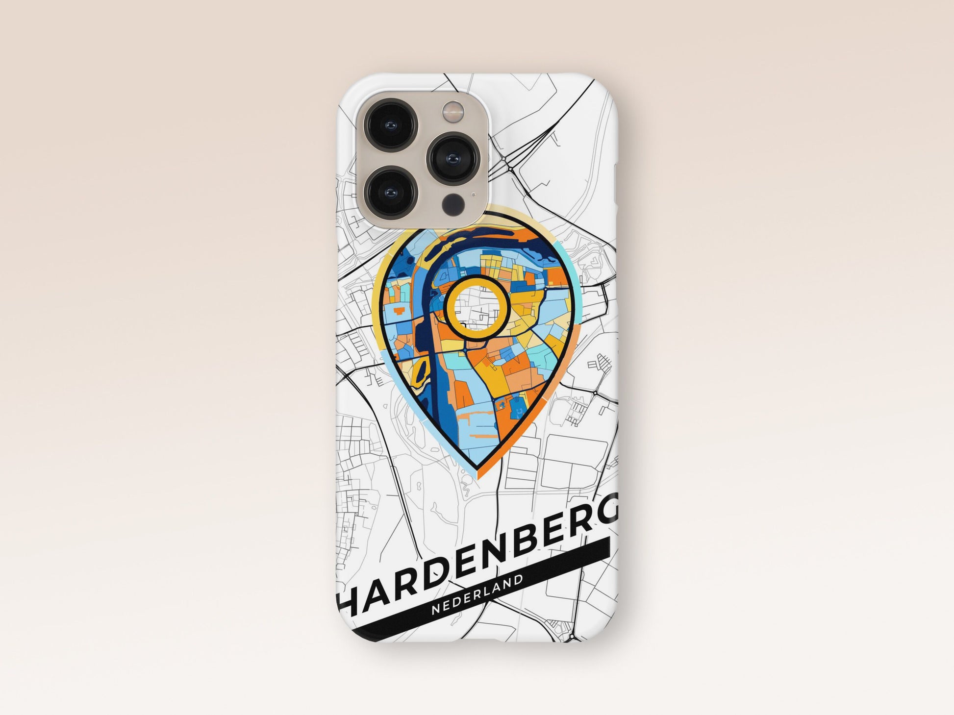 Hardenberg Netherlands slim phone case with colorful icon. Birthday, wedding or housewarming gift. Couple match cases. 1