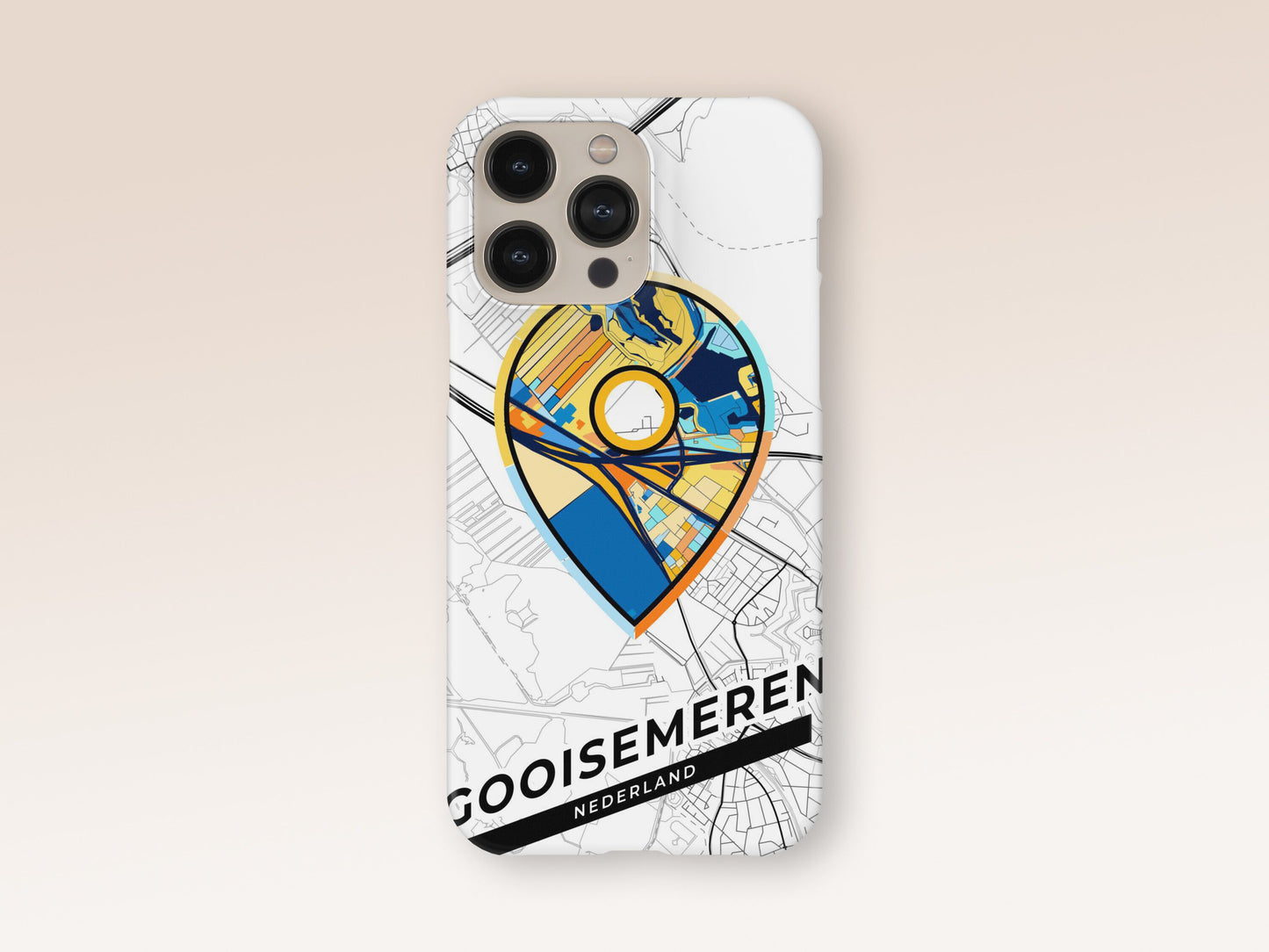 Gooise Meren Netherlands slim phone case with colorful icon. Birthday, wedding or housewarming gift. Couple match cases. 1