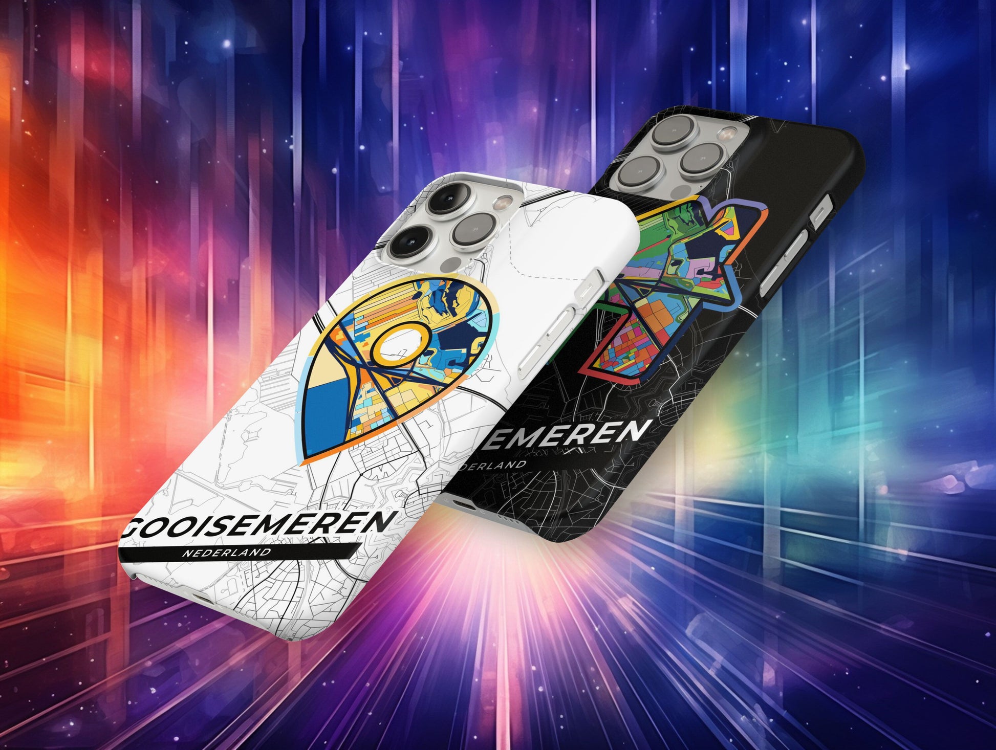 Gooise Meren Netherlands slim phone case with colorful icon. Birthday, wedding or housewarming gift. Couple match cases.