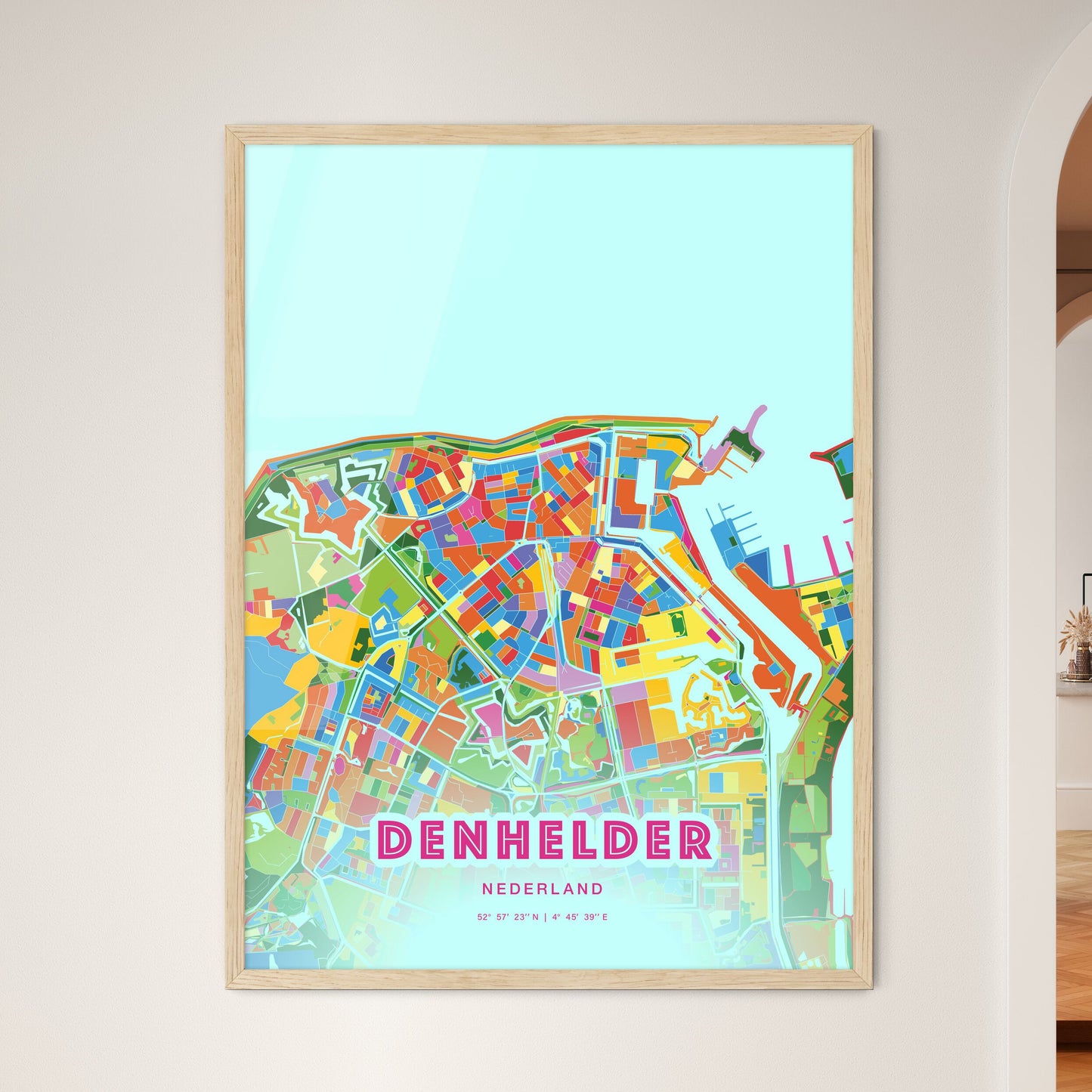 Colorful DEN HELDER NETHERLANDS Fine Art Map Crazy Colors