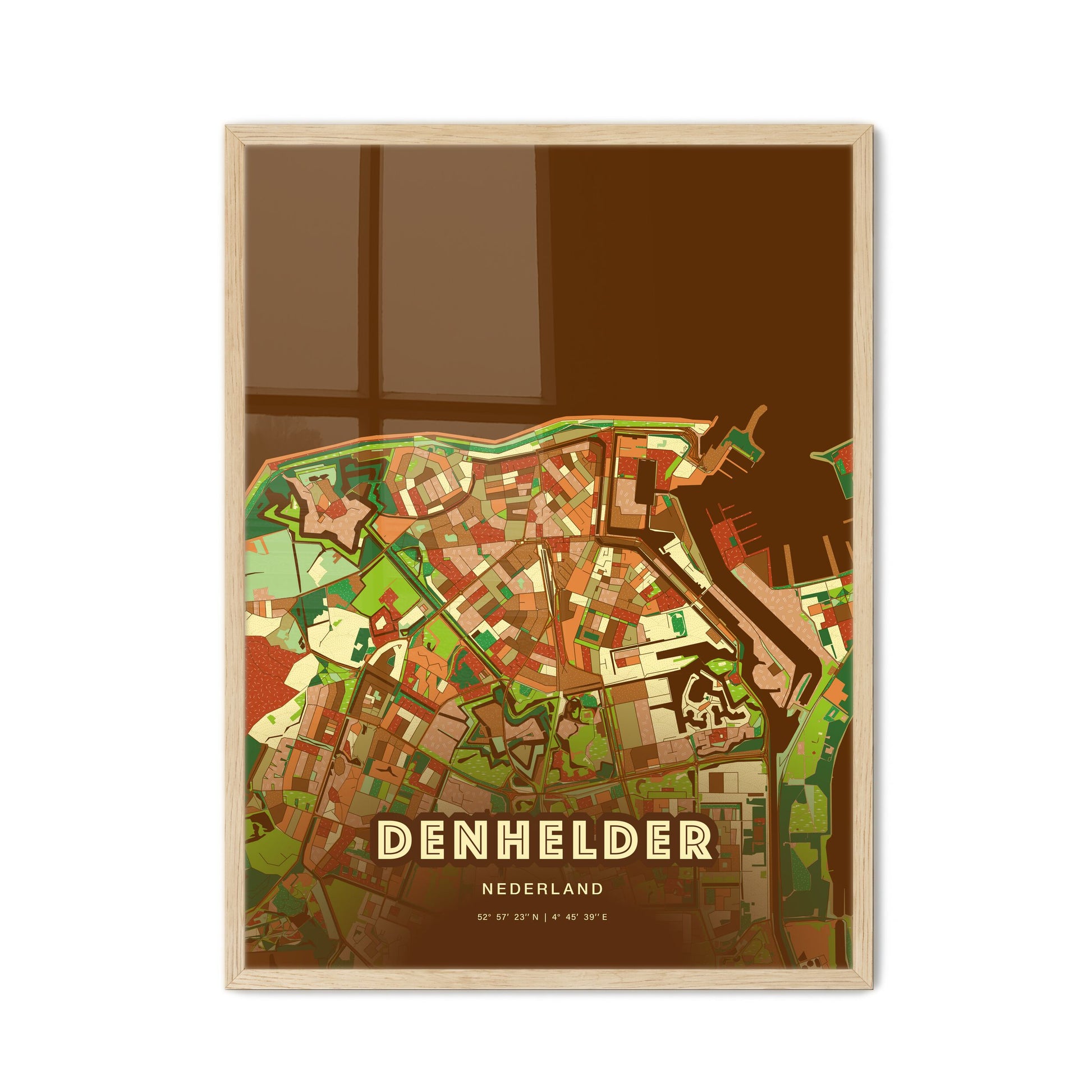 Colorful DEN HELDER NETHERLANDS Fine Art Map Farmhouse