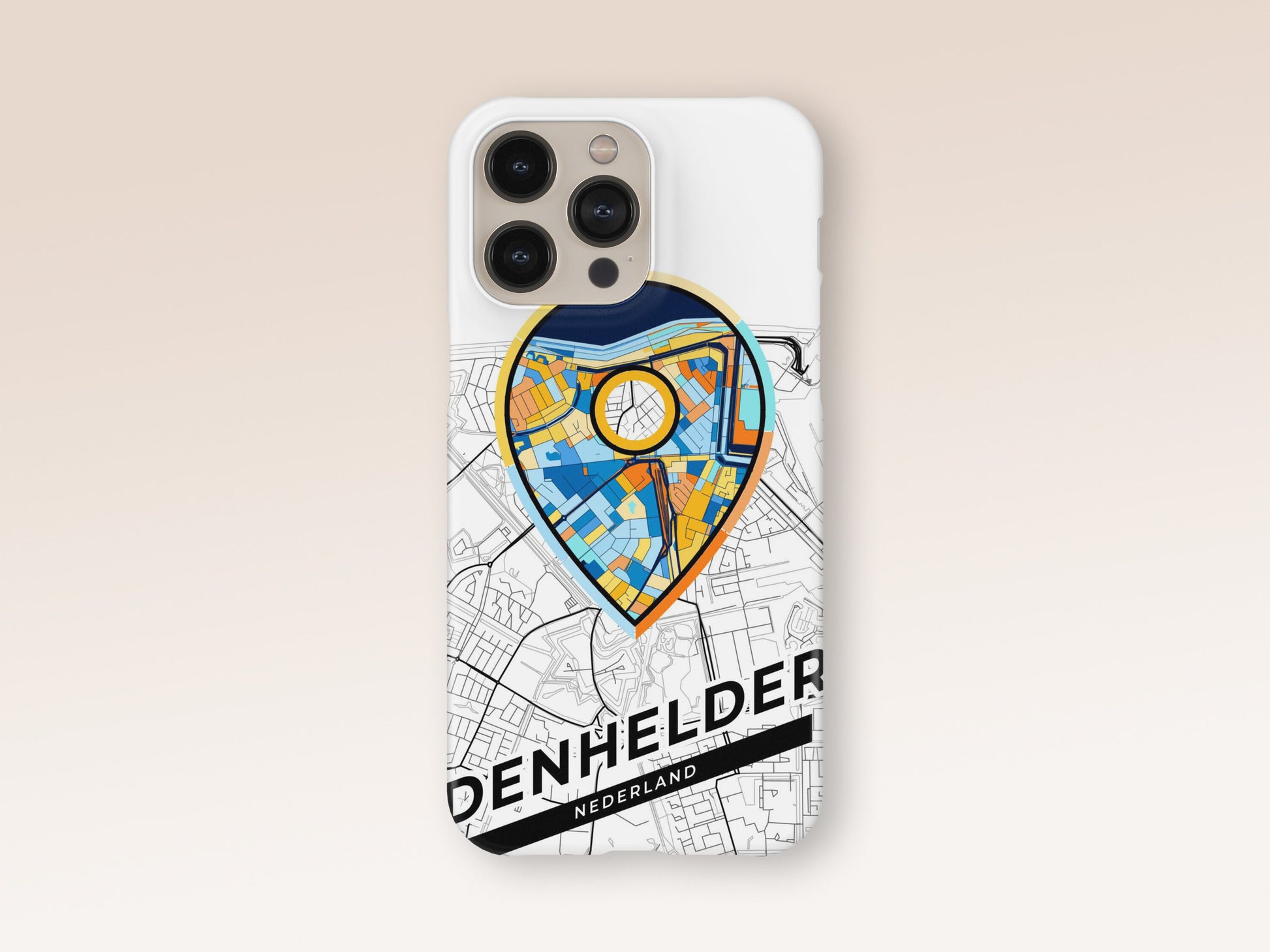 Den Helder Netherlands slim phone case with colorful icon. Birthday, wedding or housewarming gift. Couple match cases. 1