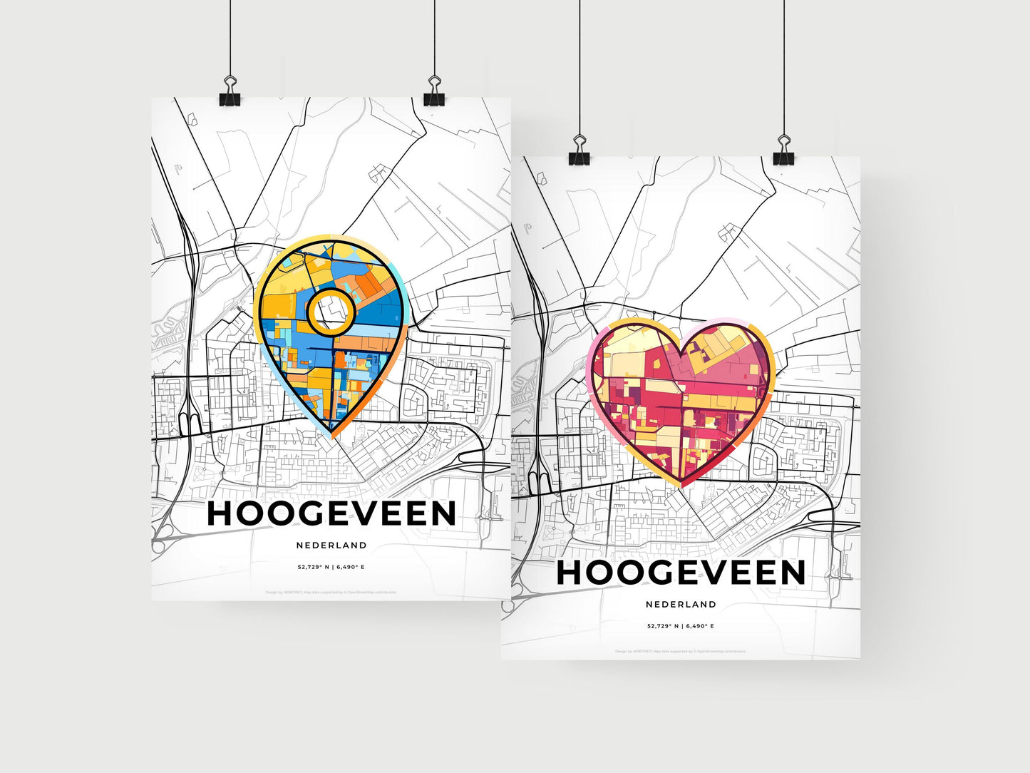 Hoogeveen Netherlands art print for couples