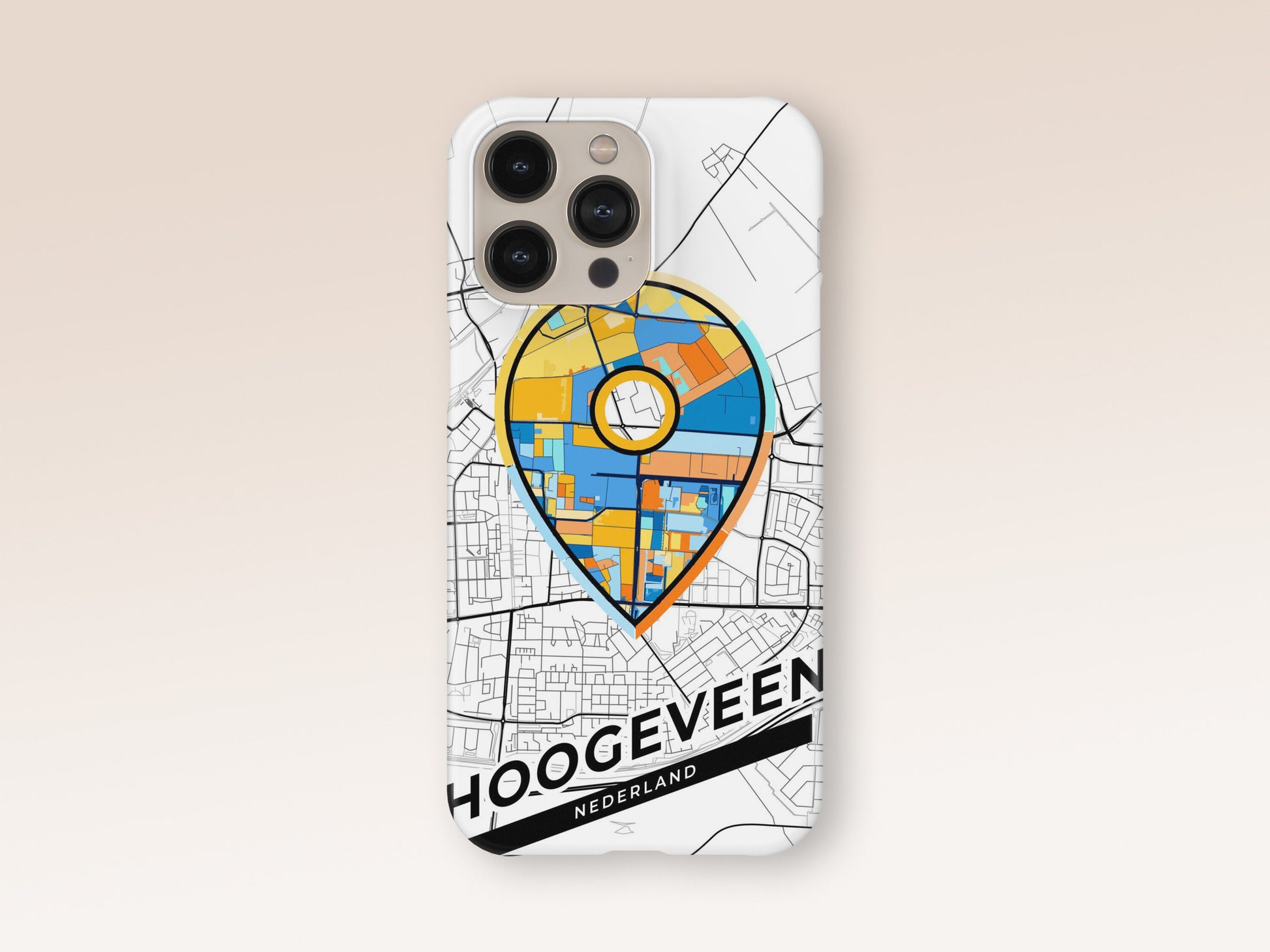 Hoogeveen Netherlands slim phone case with colorful icon. Birthday, wedding or housewarming gift. Couple match cases. 1