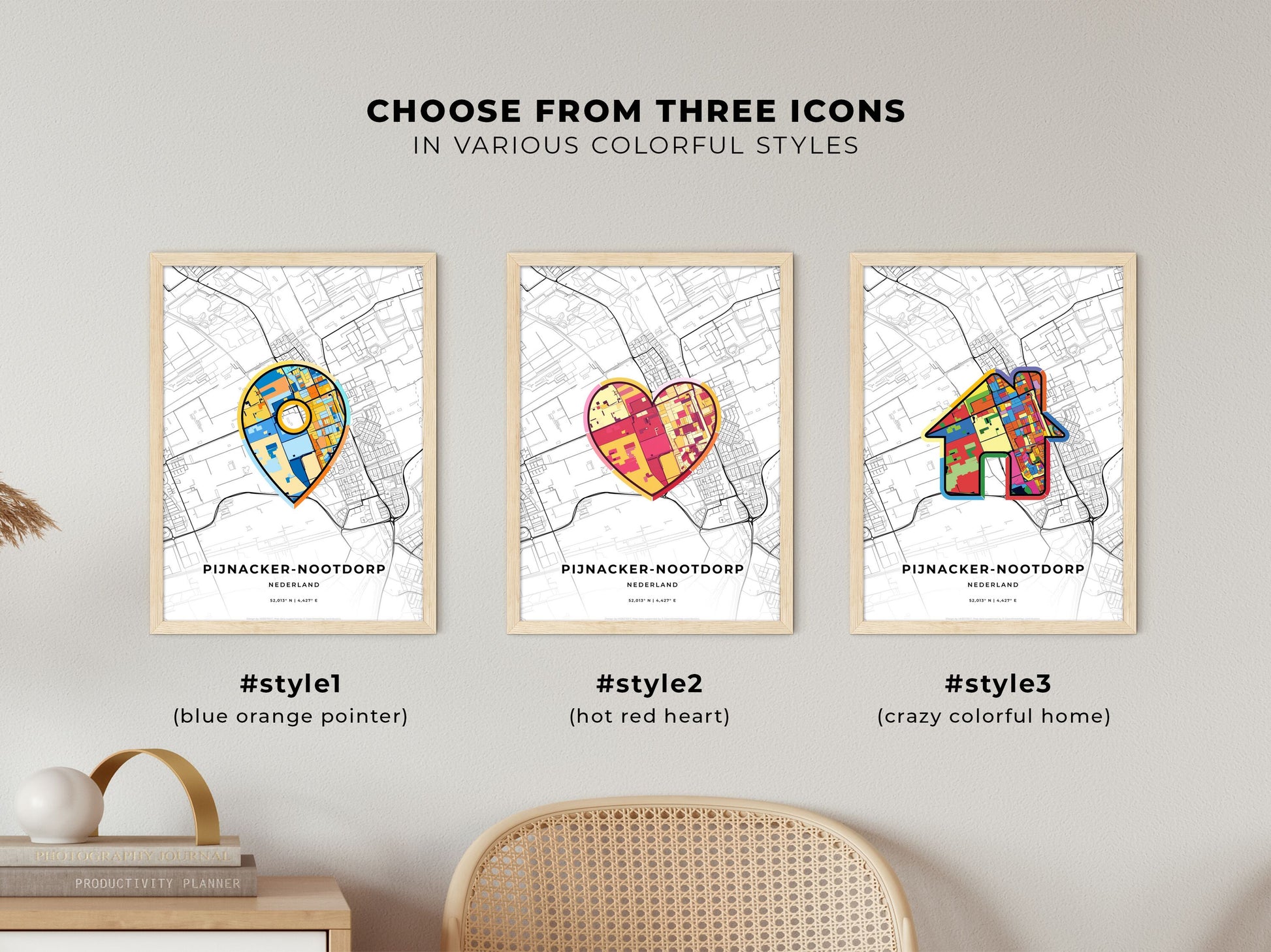 Pijnacker-Nootdorp Netherlands maps with colorful icons