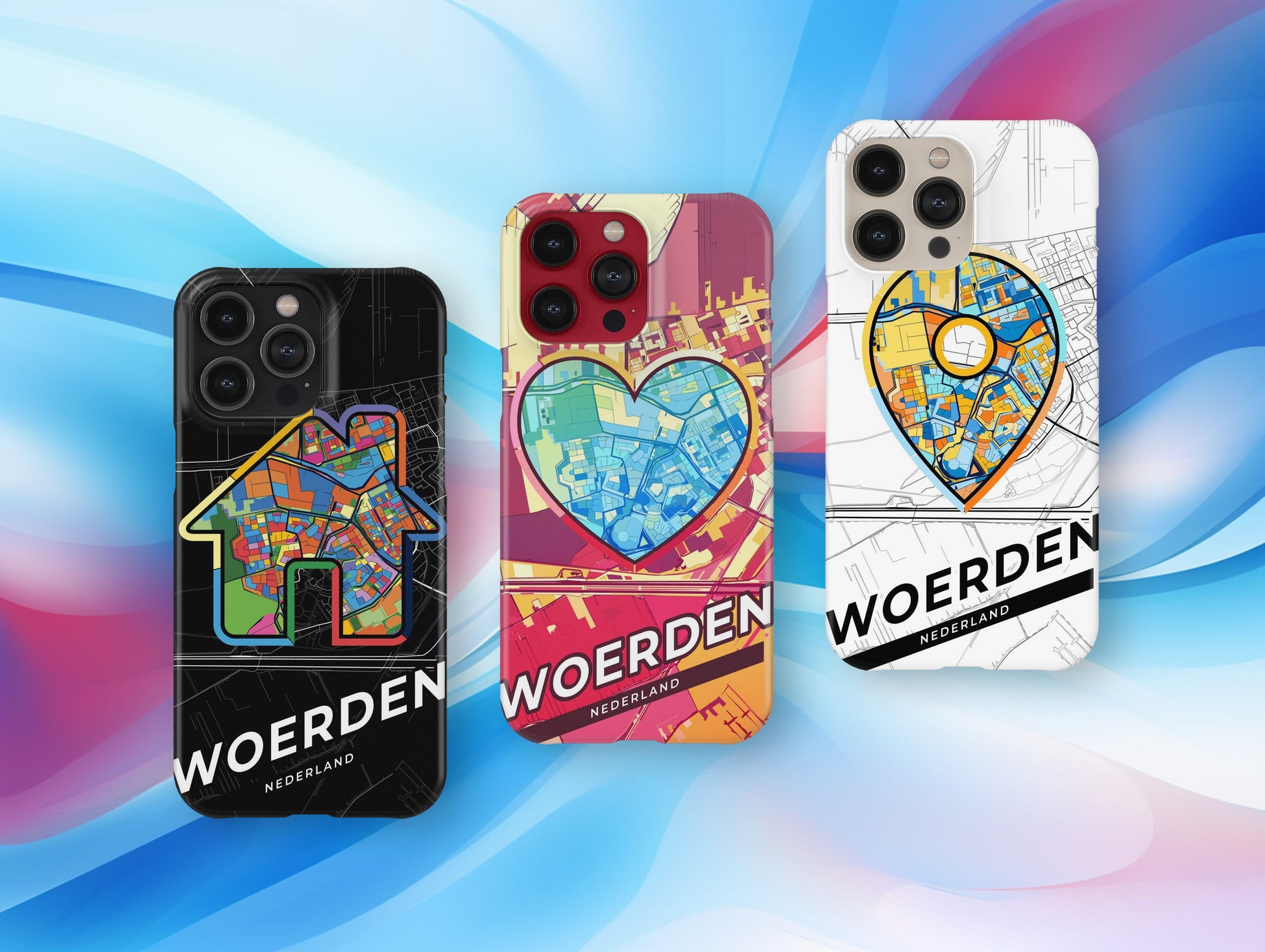 Woerden Netherlands slim phone case with colorful icon