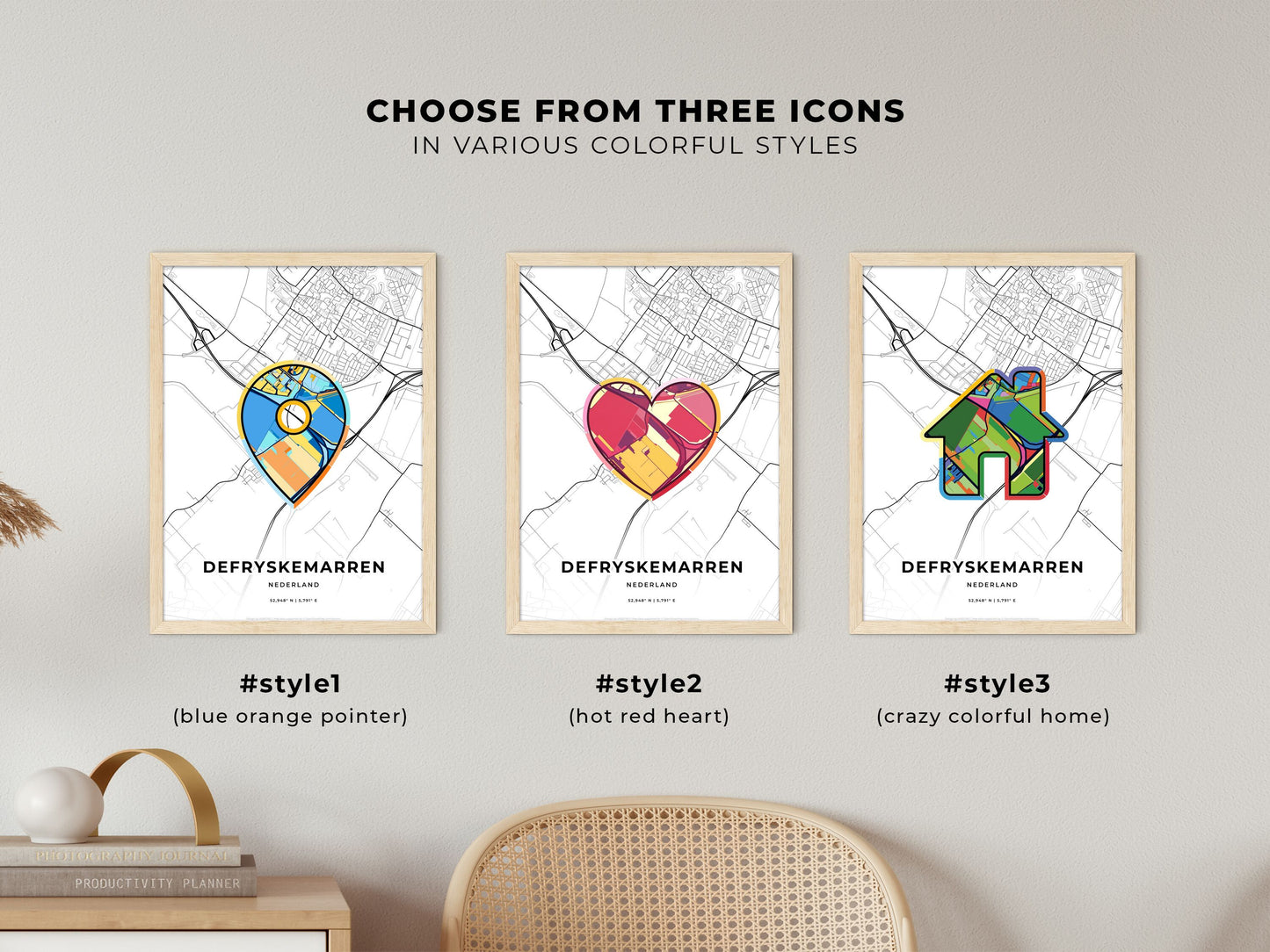 De Fryske Marren Netherlands maps with colorful icons