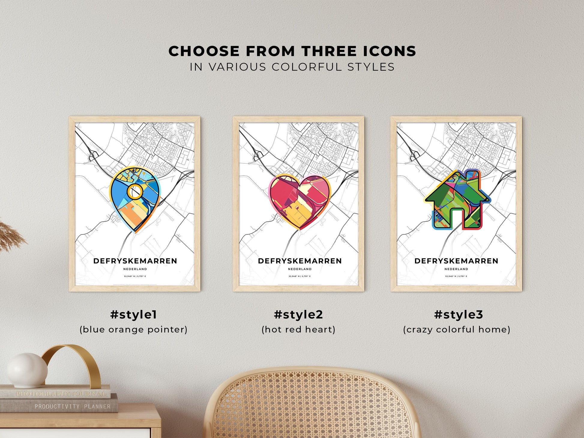 De Fryske Marren Netherlands maps with colorful icons