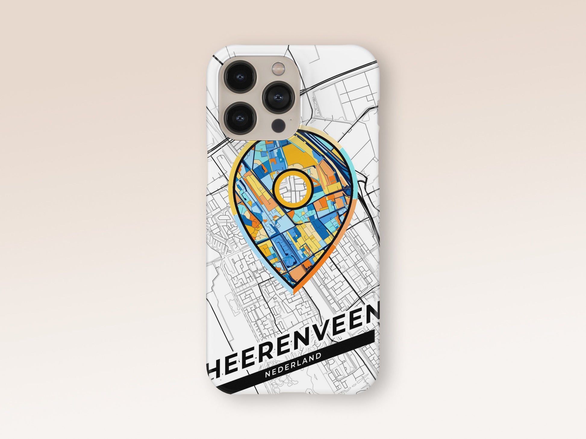 Heerenveen Netherlands slim phone case with colorful icon. Birthday, wedding or housewarming gift. Couple match cases. 1